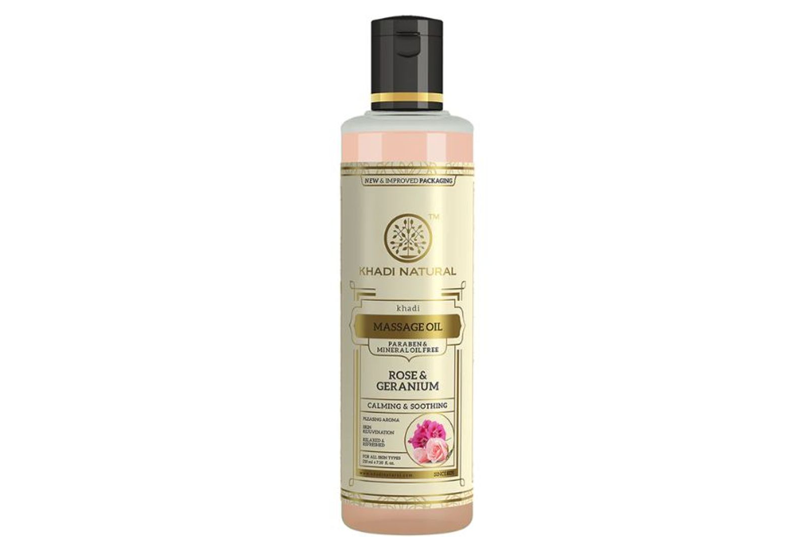 Khadi Natural Rose & Geranium Massage Oil (Soothes Mind & Body )- Without Mineral Oil