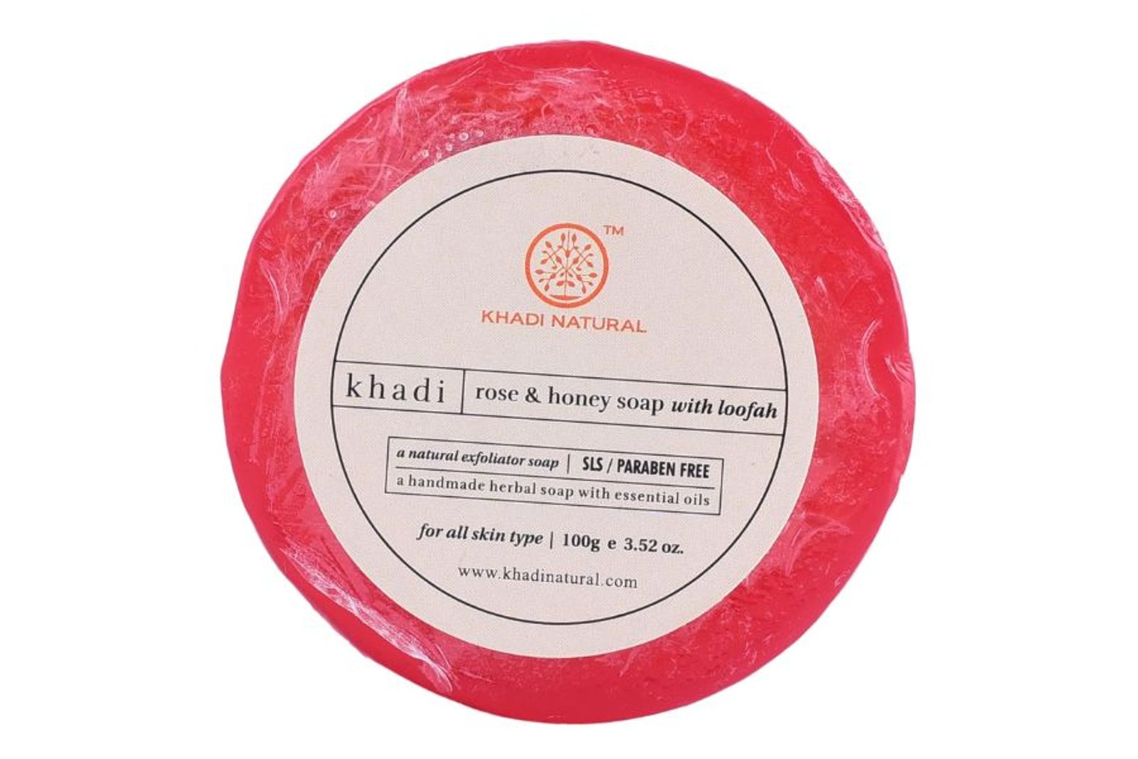 Khadi Natural Rose & Honey Loofah Soap (Sls/Paraben Free)