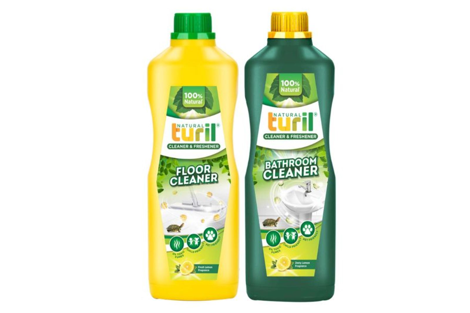 1 Litre Floor Cleaner Fresh Lemon + 1 Litre Bathroom Cleaner Zesty Lemon