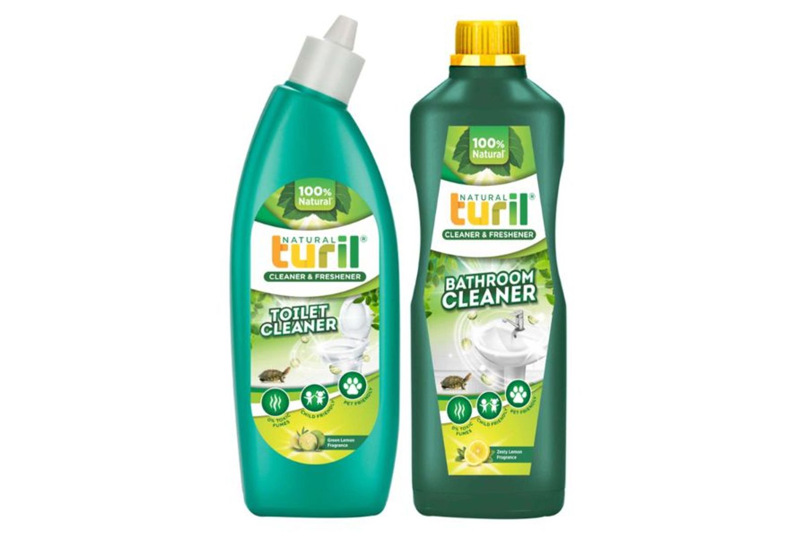 1 Litre Toilet Cleaner Green Lemon + 1 Litre Bathroom Cleaner Zesty Lemon