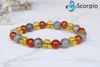 Orange Agate Bracelet Orange Agate Gemstone Bead Bracelet (Scorpio)