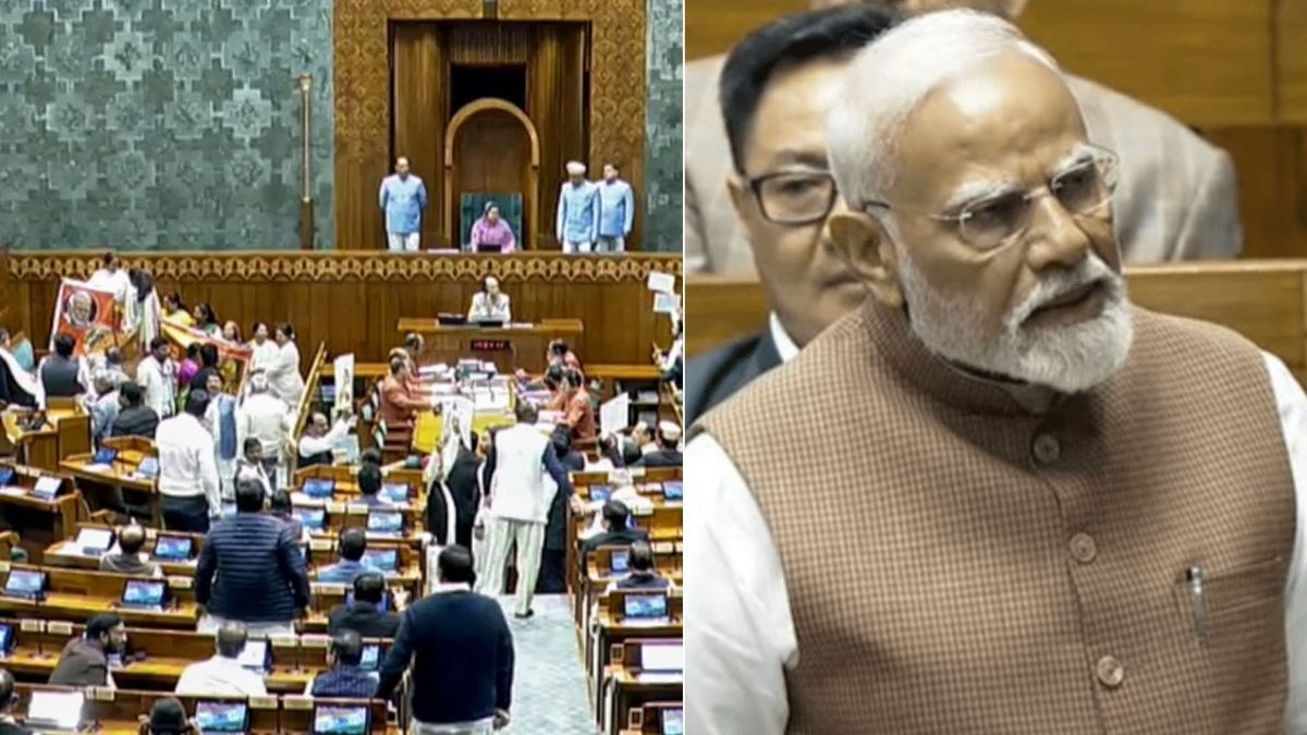 लोकसभा में विपक्ष का प्रचंड हंगामा