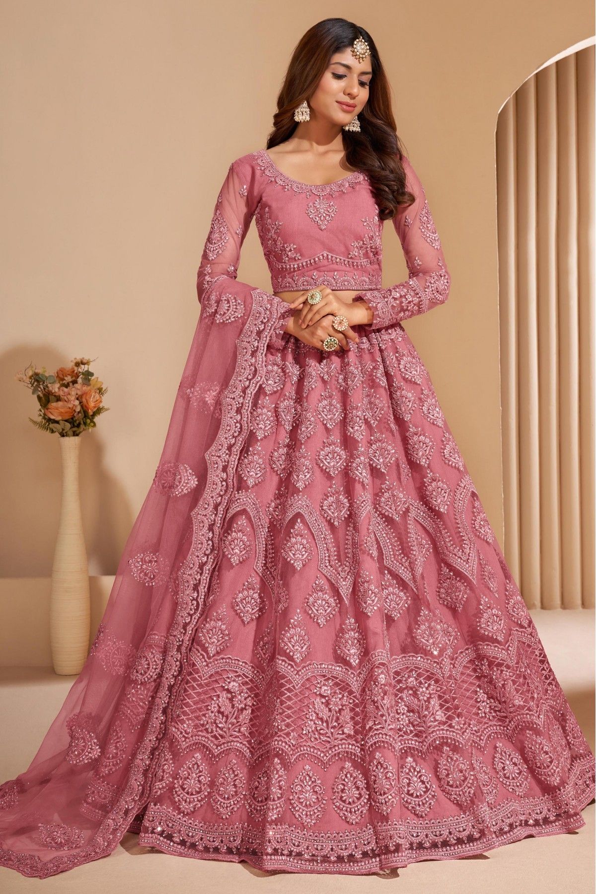 Pink Bridal Lehenga Choli
