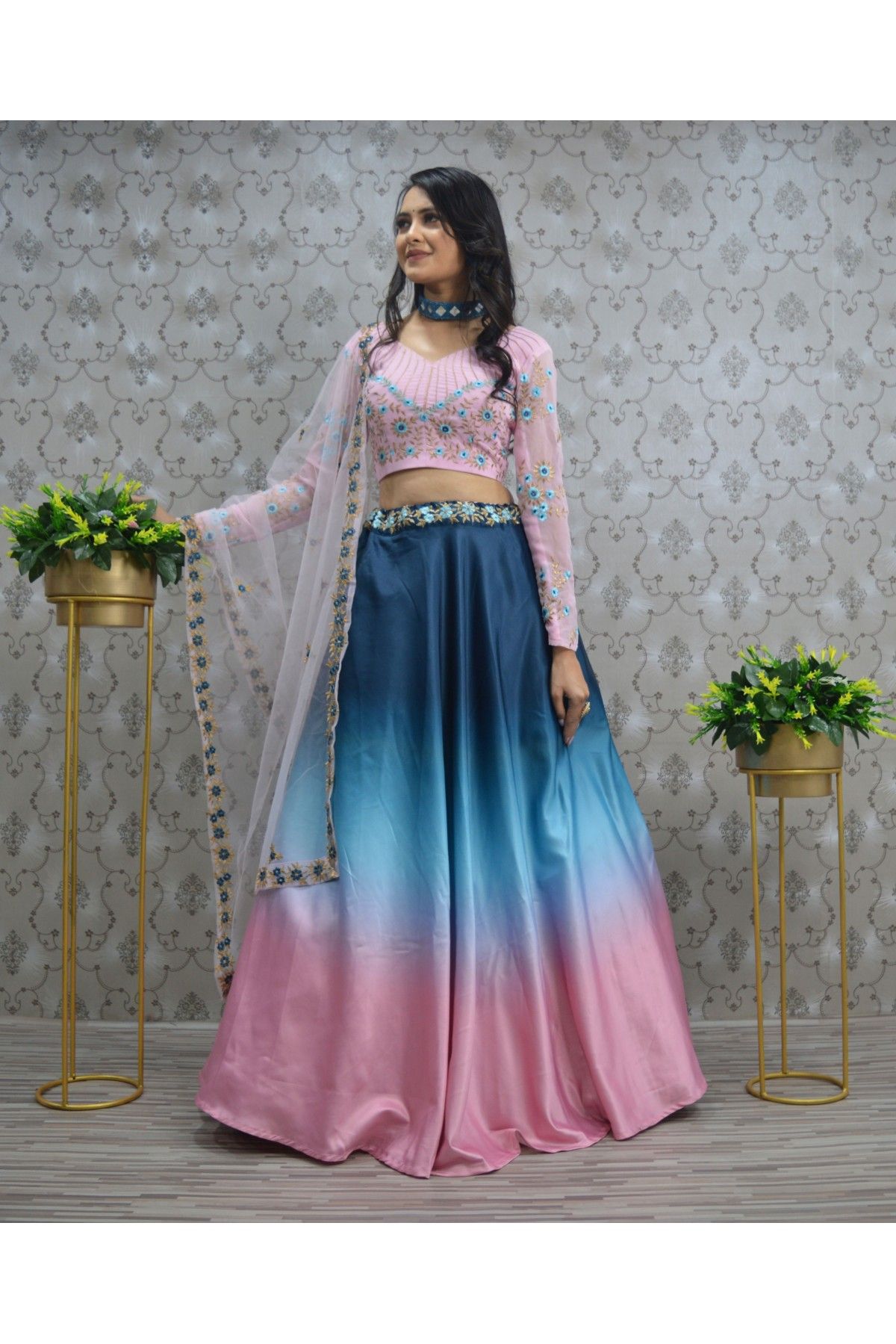 Blue And Peach Colour Vrindavan Vol 31 Wedding Wear Wholesale Designer  Lehenga Choli 10205 - The Ethnic World