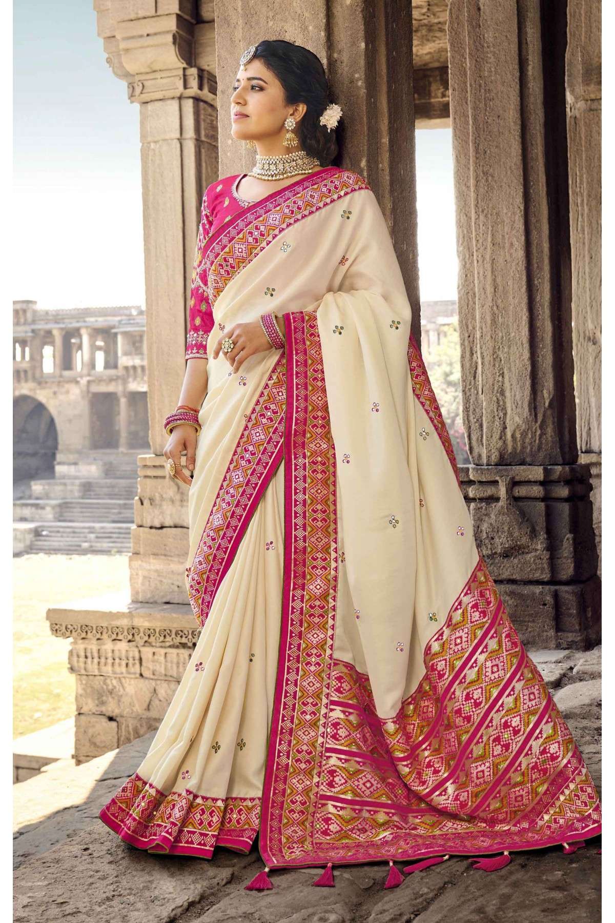 Banarasi Silk Woven Saree In Off White Colour - SR5415976