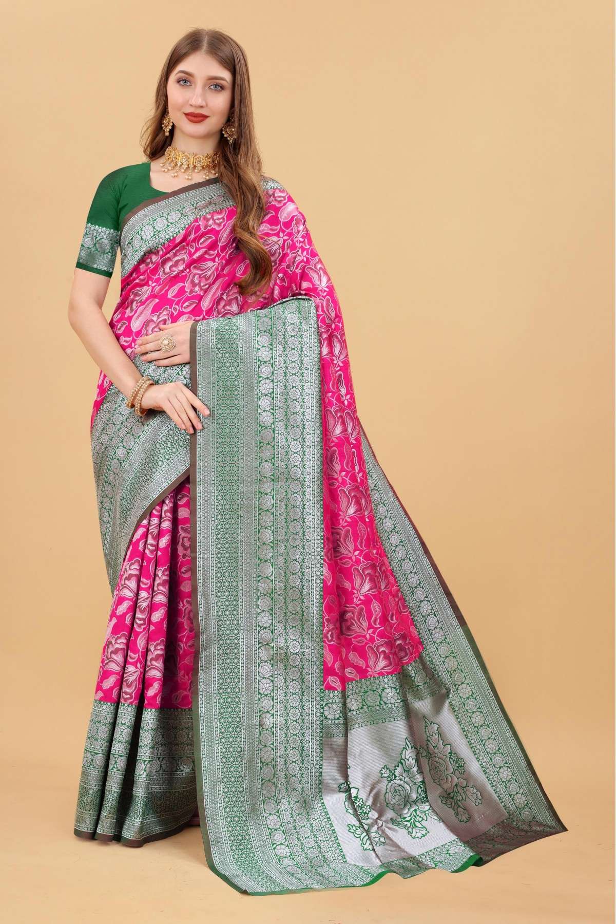 Banarasi Silk Woven Saree In Pink Colour - SR5415813