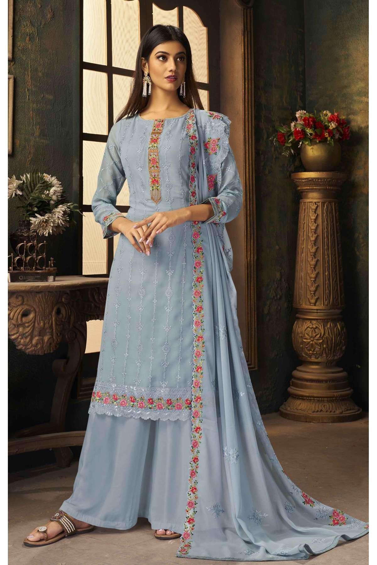 Palazzo Suits - Shop Latest Designer Palazzo Dress Online at Mirraw