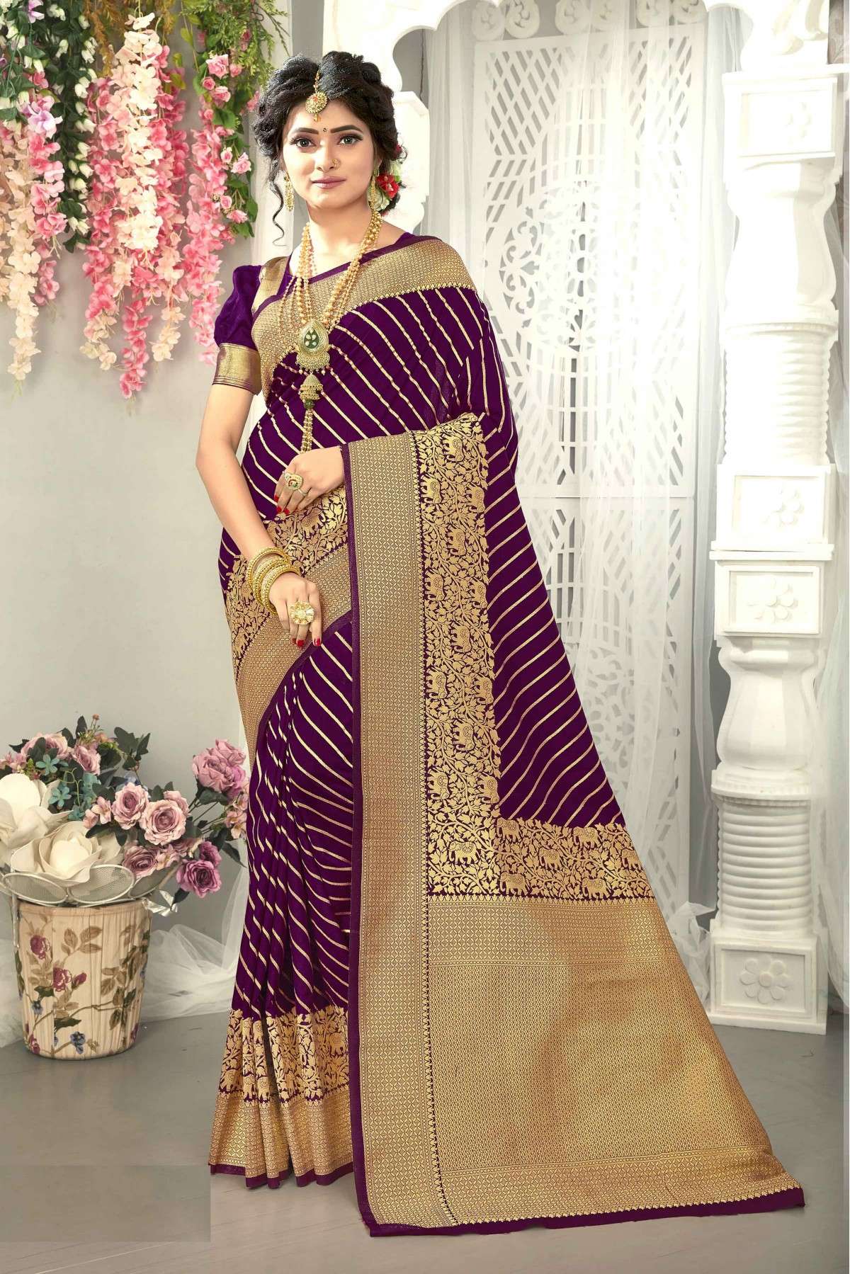 Silk Woven Saree In Purple Colour - SR5641206