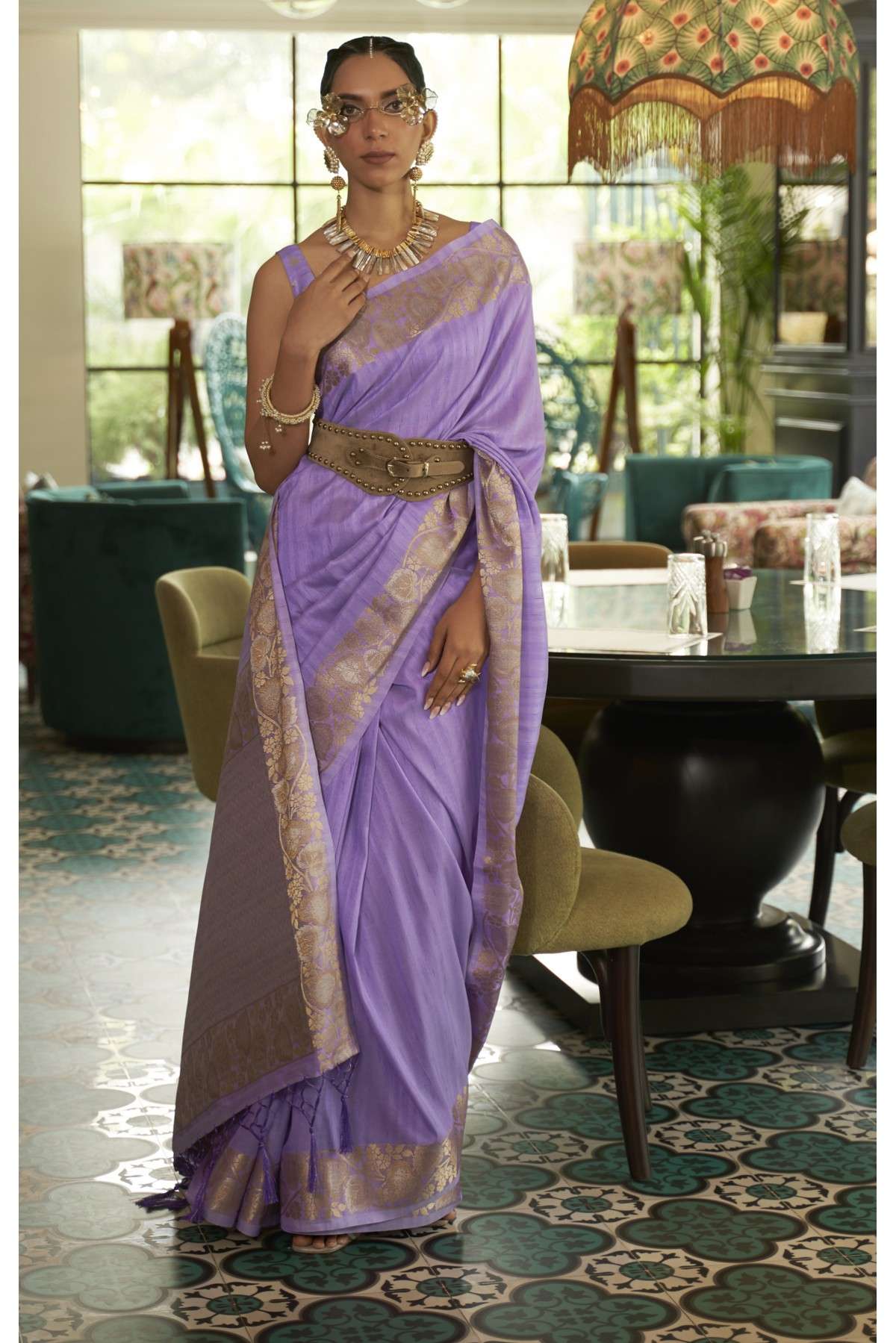 purple sari fabric