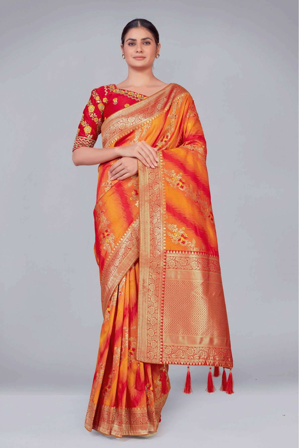 Banarasi Silk Woven Saree In Mustard  Colour - SR5416367