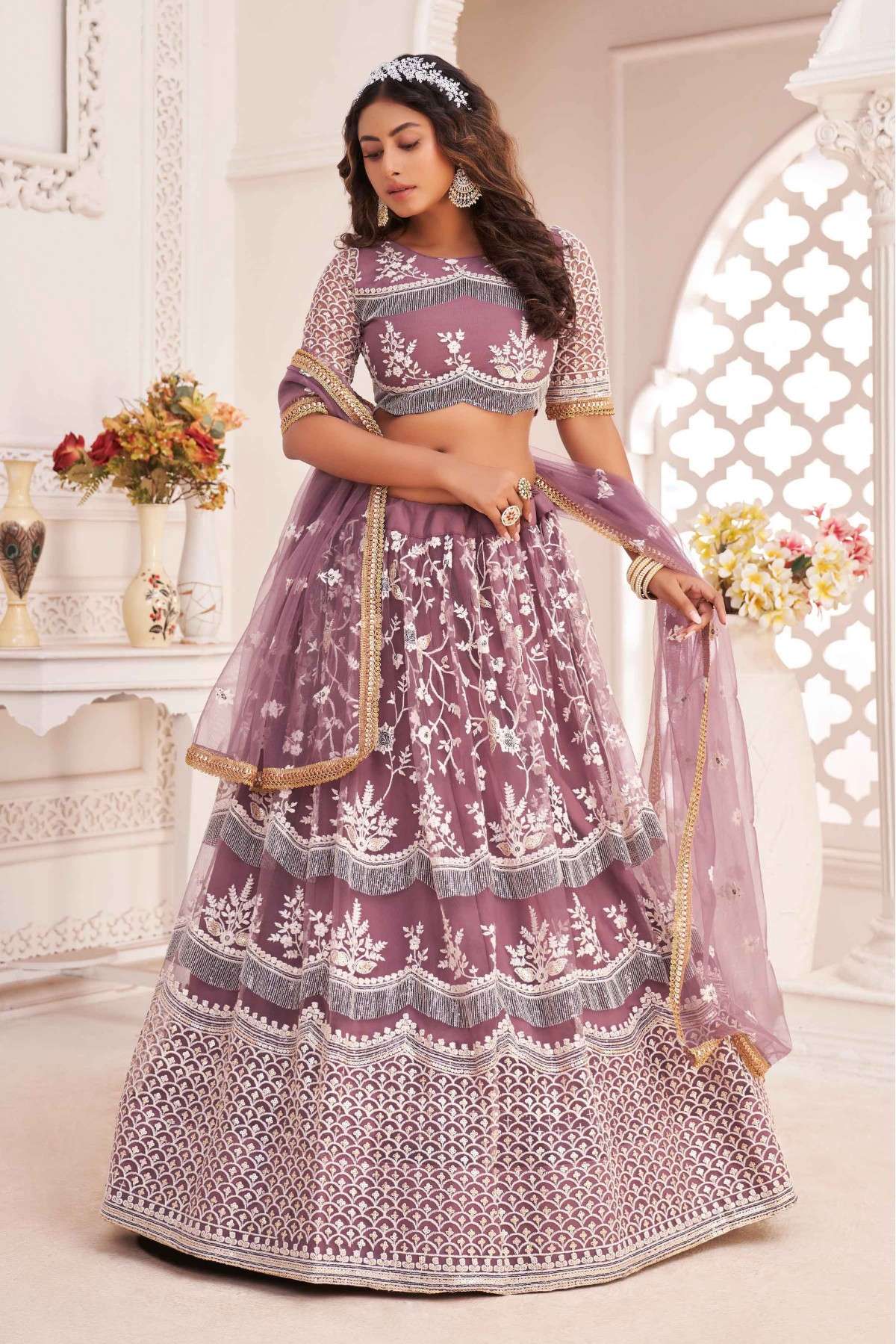 Butterfly Net Embroidery Lehenga Choli In Pink Colour - LD5416172