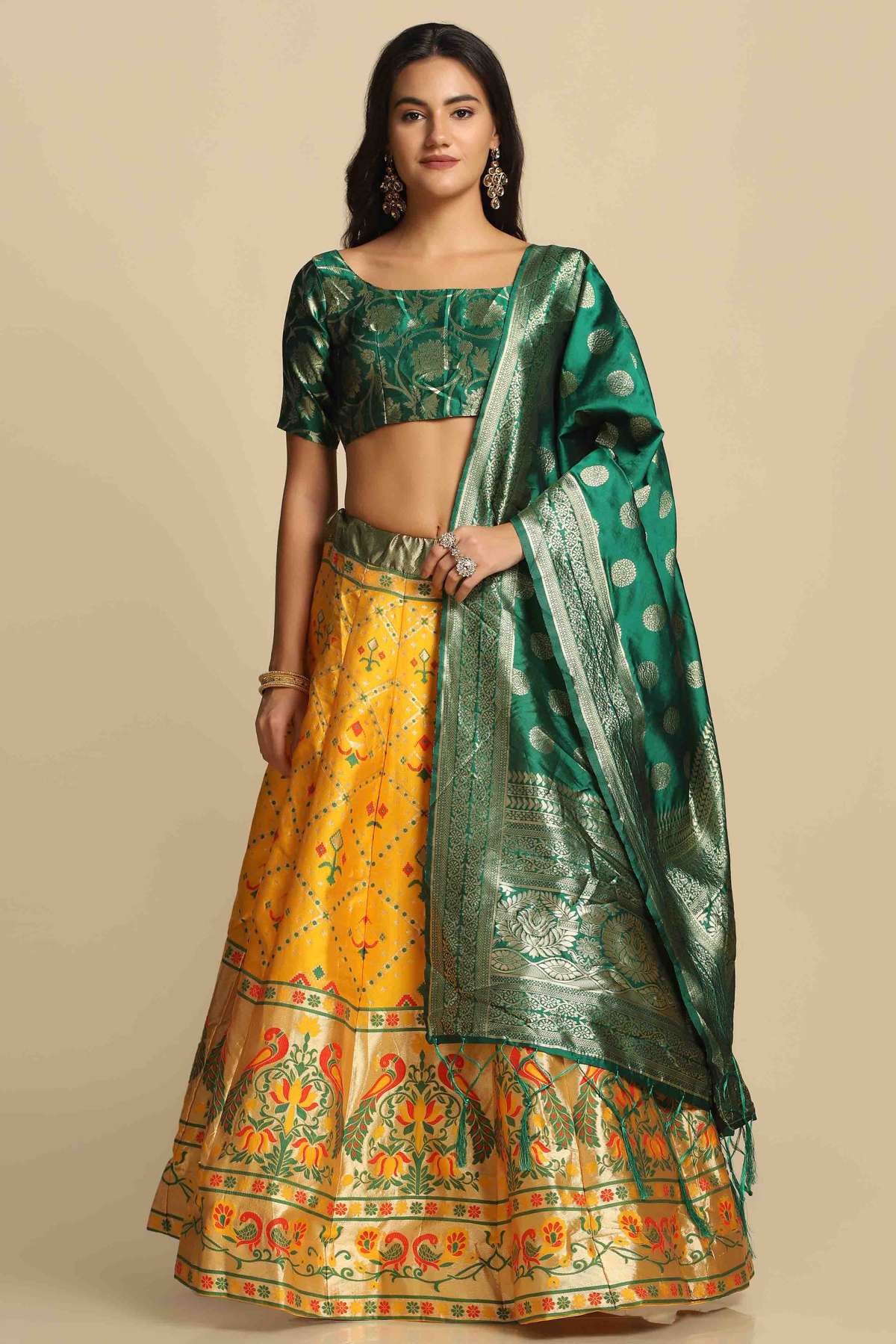 Yellow Lehenga Set with White embroidery – Diksha Tandon