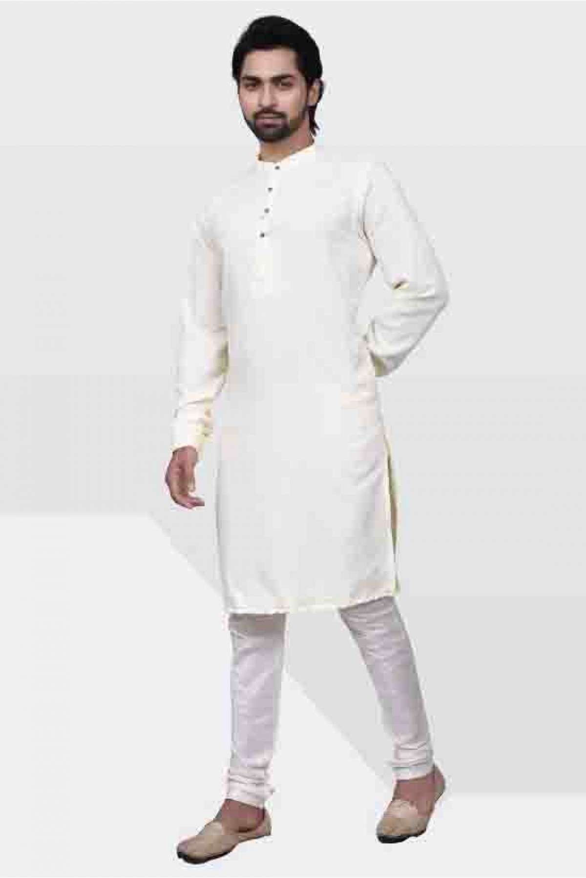 Satin Silk Kurta Pajama In Light Yellow Colour - KP5750276