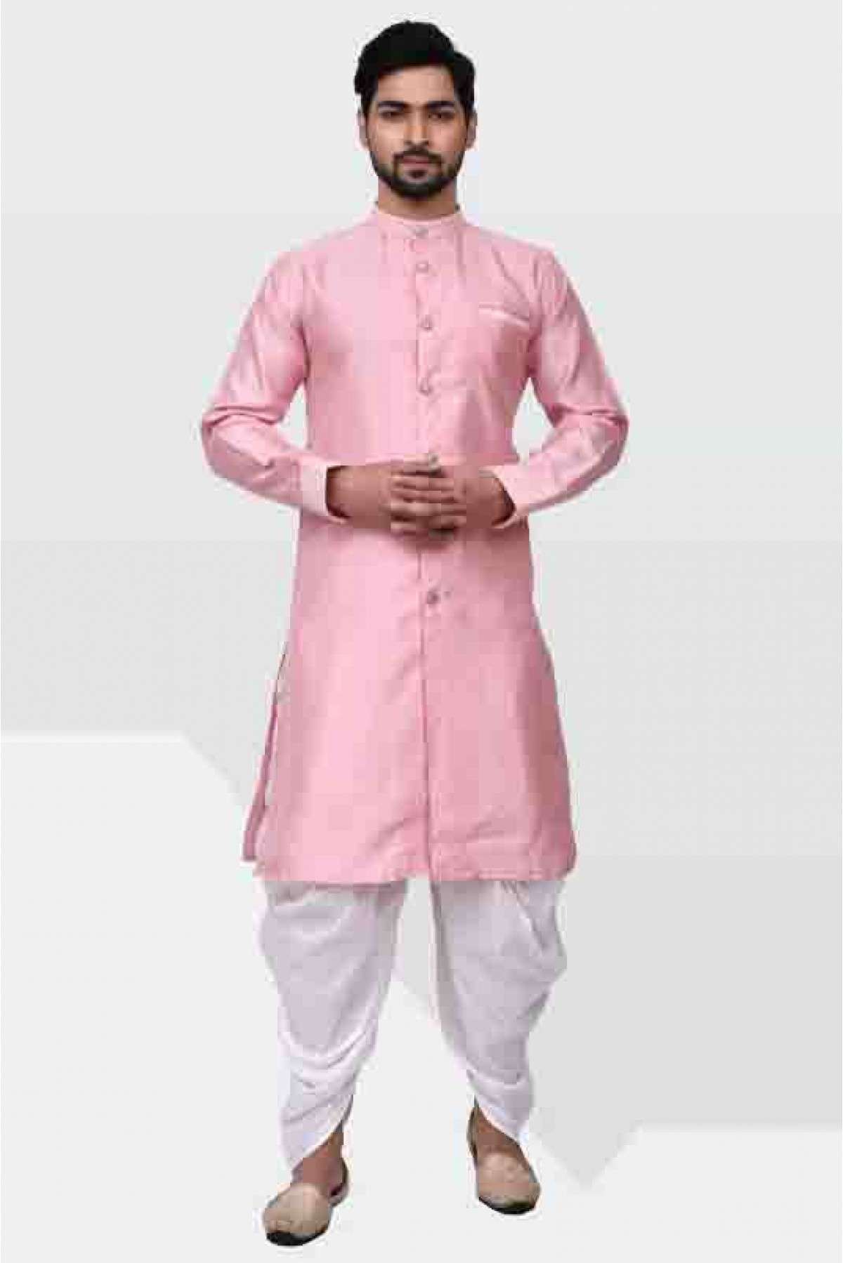 Satin Silk Kurta Pajama In Pink Colour - KP5750245