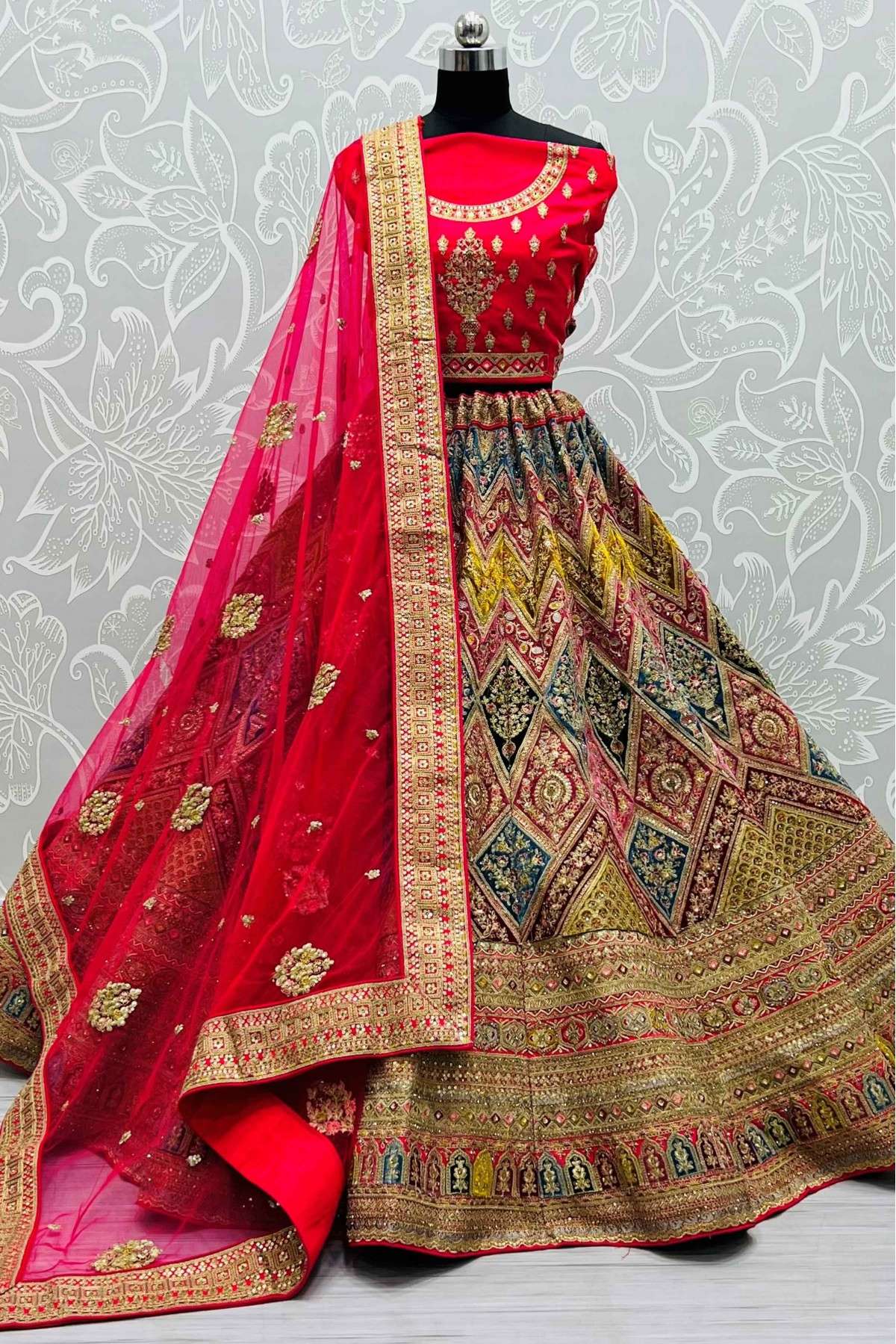 Silk Embroidery Lehenga Choli In Multicolour - LD5416122
