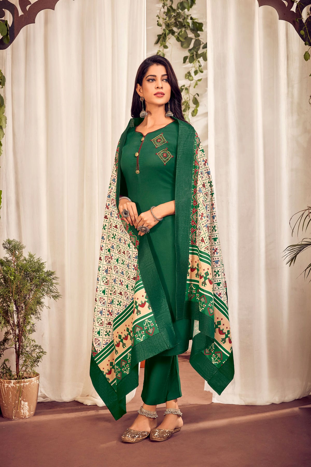 Black,Green Cotton Satin Un-Stitched Salwar Suit in Aizawl at best price by  Adiran Merchants Private Limited - Justdial