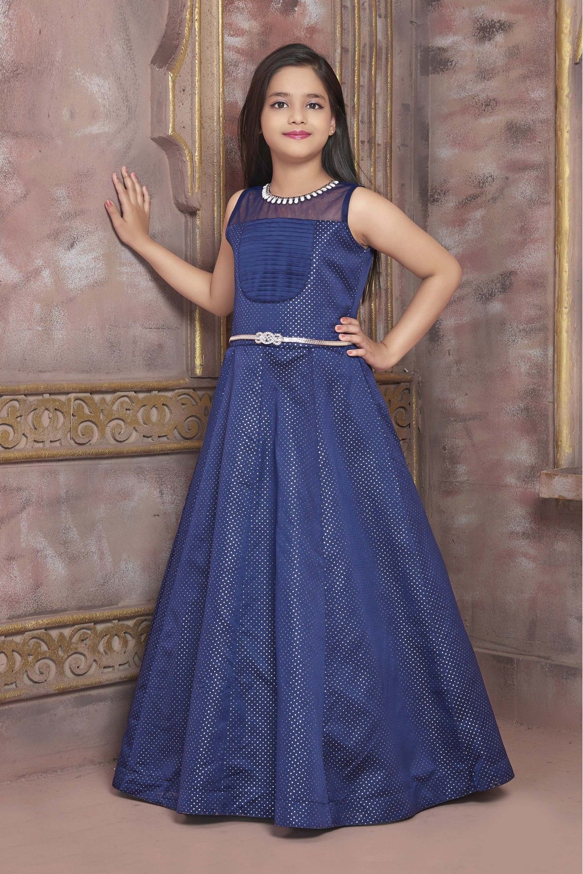 Navy Blue Color Party Wear Designer Gown  ANOKHI FASHION