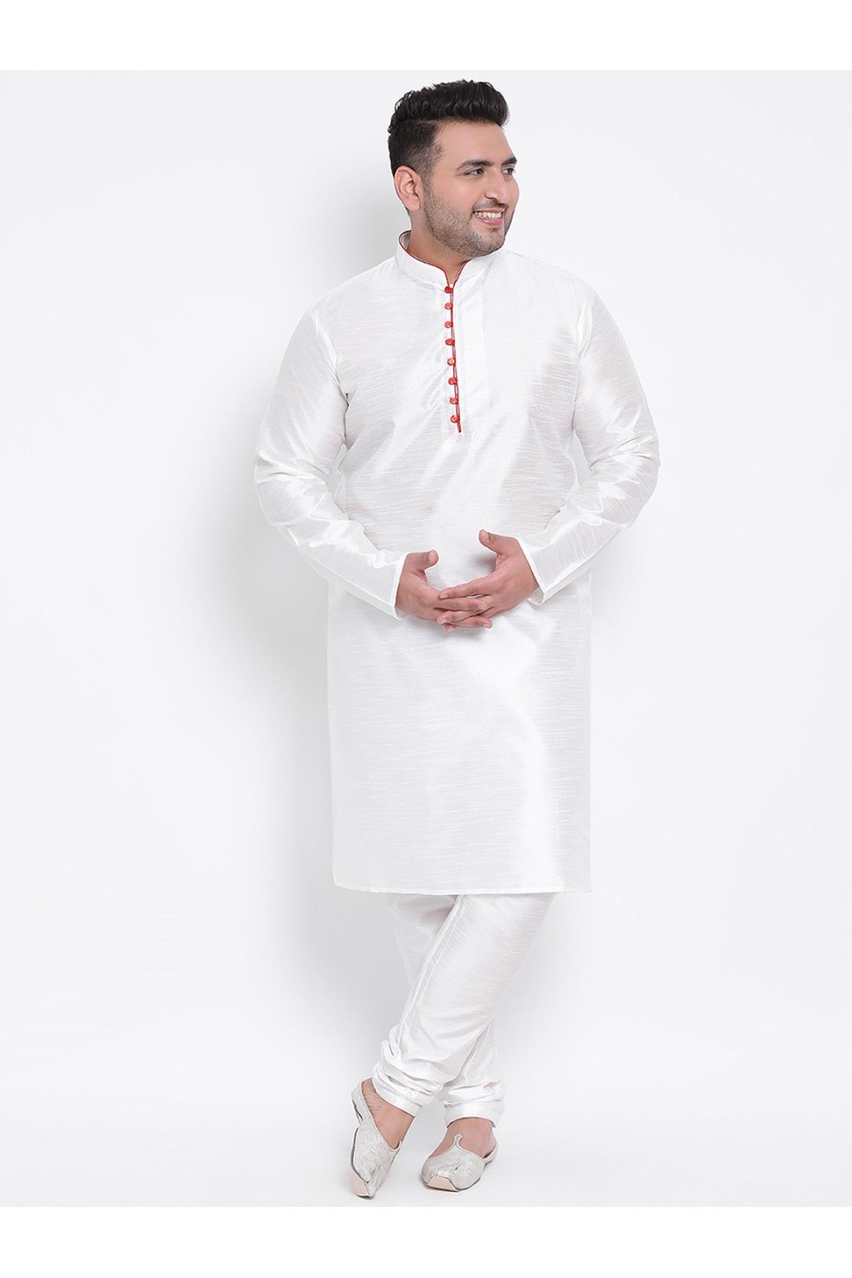 Silk Kurta Pajama In White Colour - KP5300641