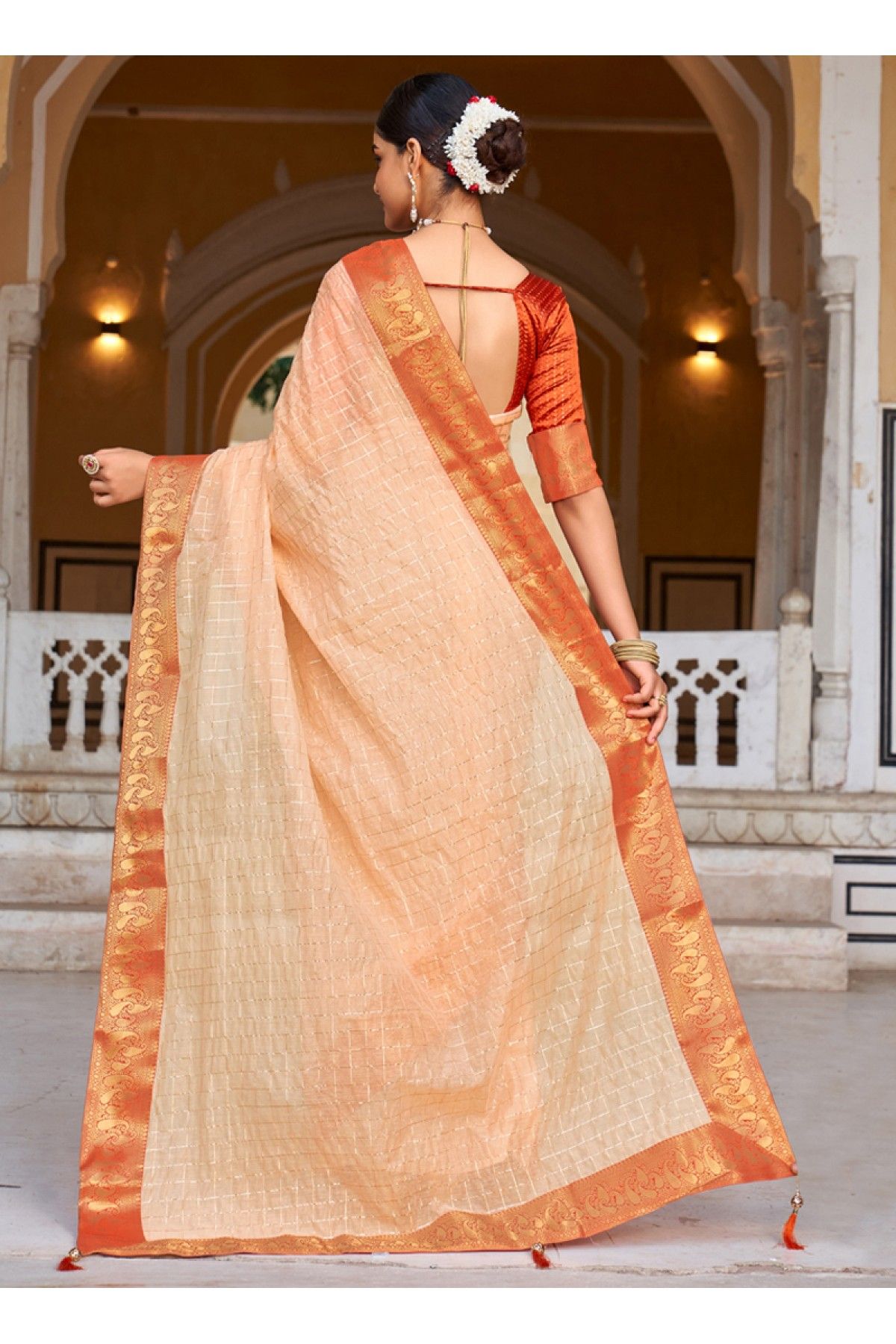 Orange Saree For Women in Coimbatore at best price by Vg Silks - Justdial