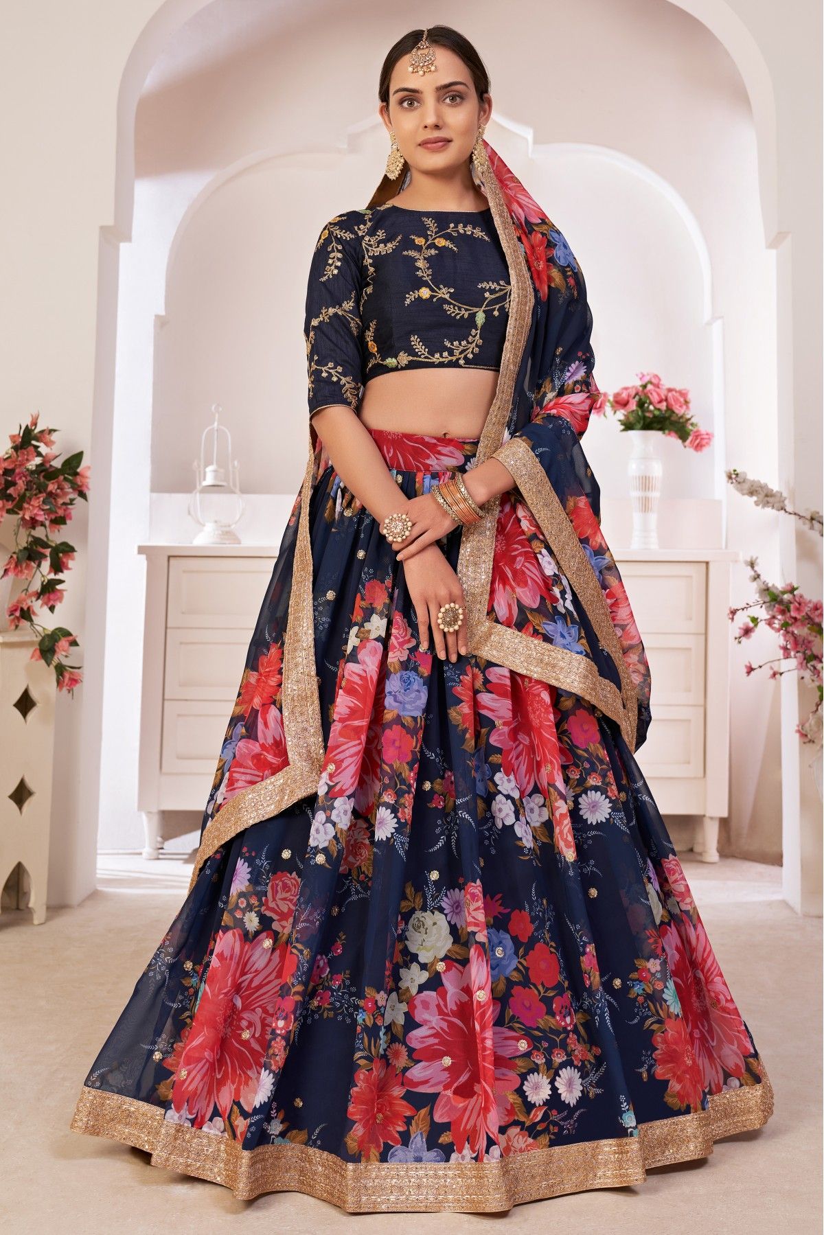 Net Embroidered Lehenga Choli In Sky Blue Colour LD05644361