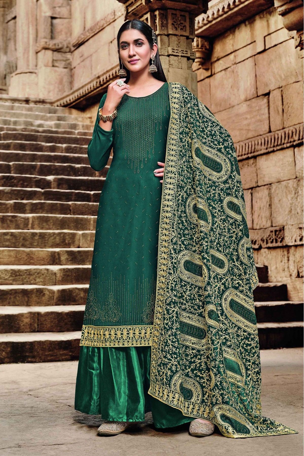 Buy Mint Green Sharara Suit online-Karagiri – Karagiri Global