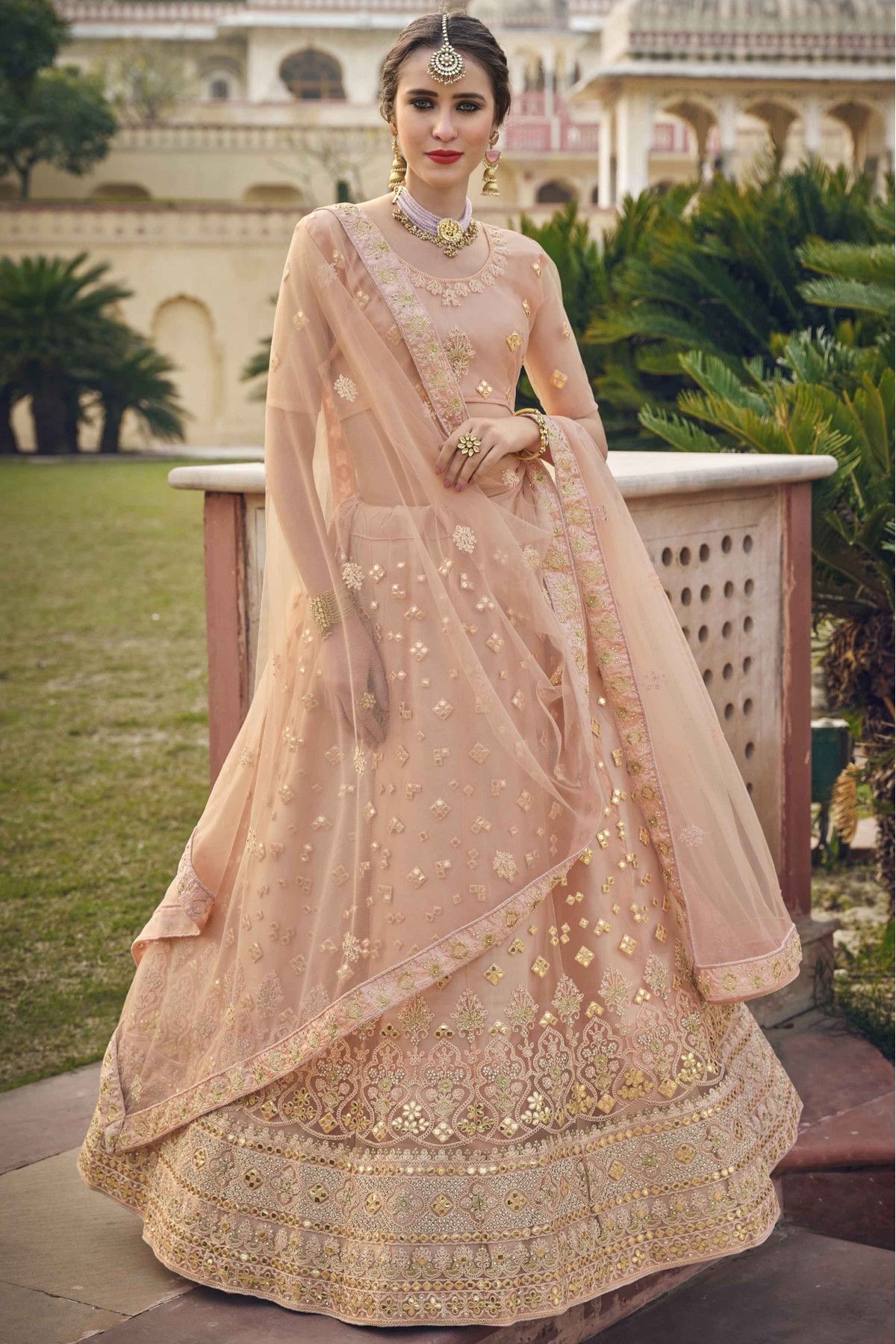 Blush Pink Blush Pink Lehenga by HER CLOSET for rent online | FLYROBE