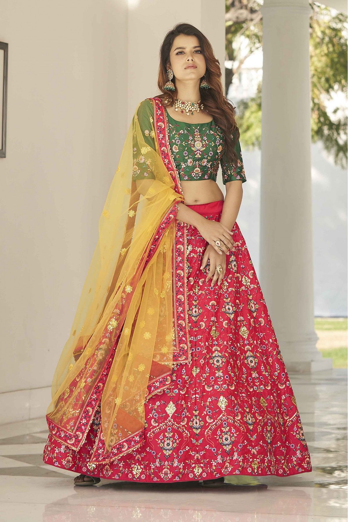 Silk Printed Lehenga Choli In Black Colour - LD4010205