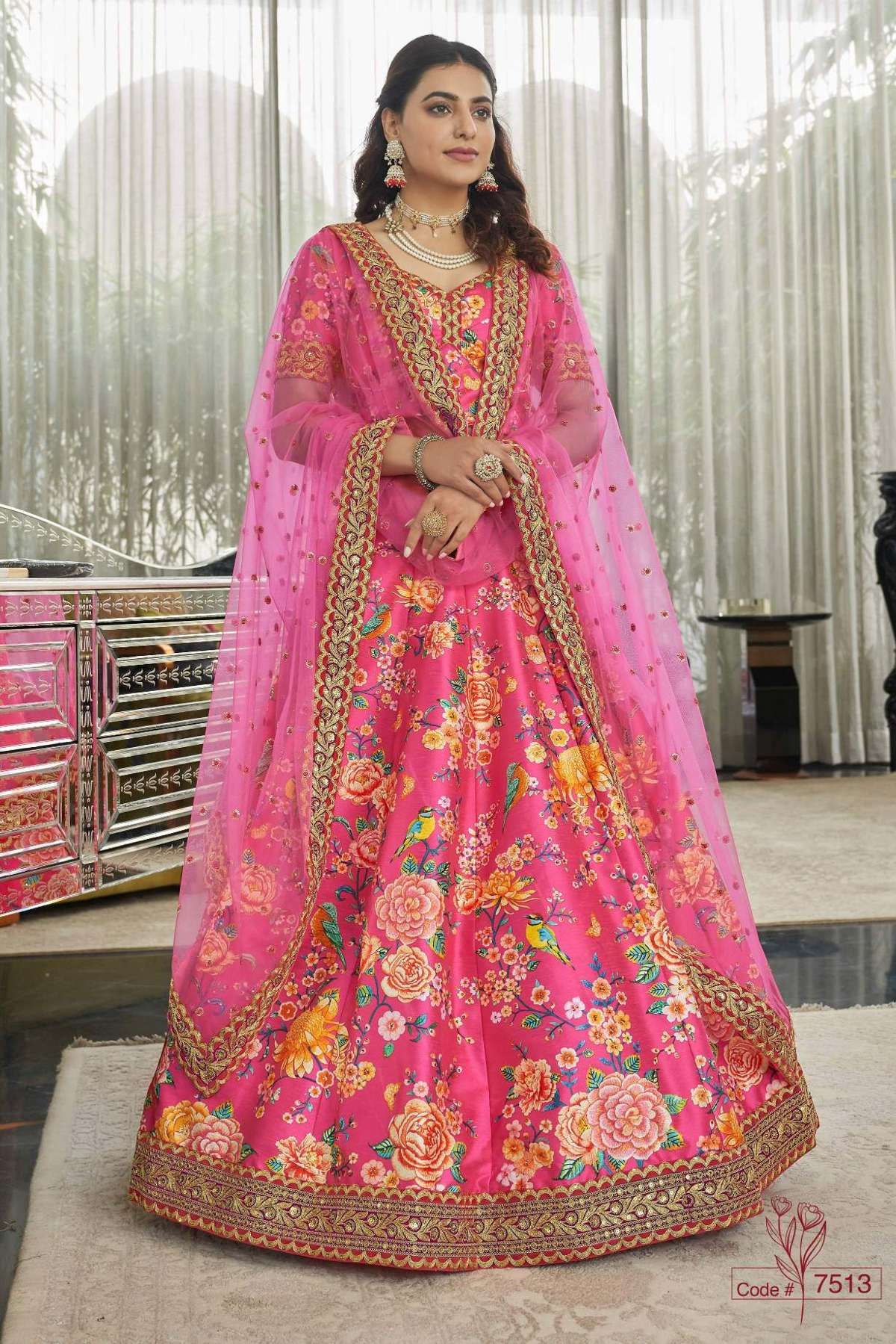 Art Silk Digital Print Lehenga Choli In Pink Colour LD5642803 A