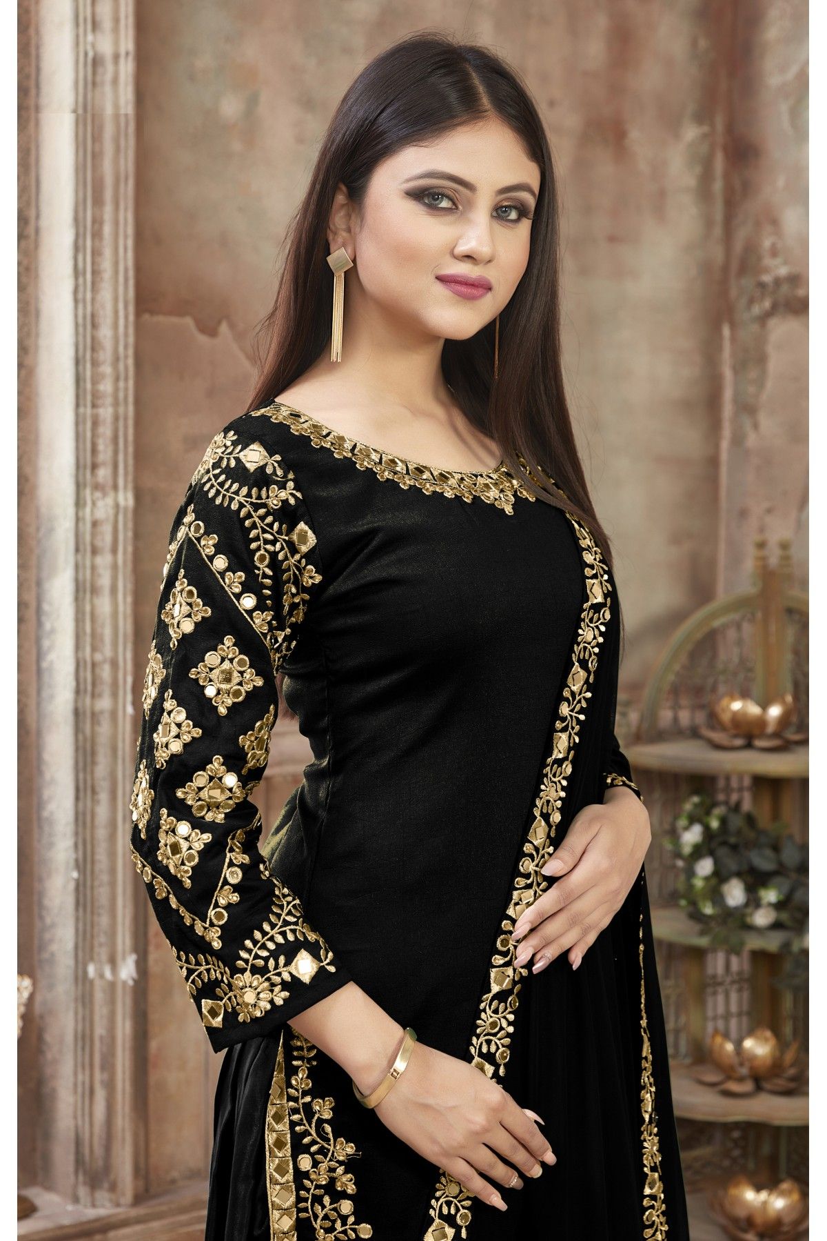 Designer Patiala Suit - Black | Patiala Indian Dresses | Chiro's By Jigyasa