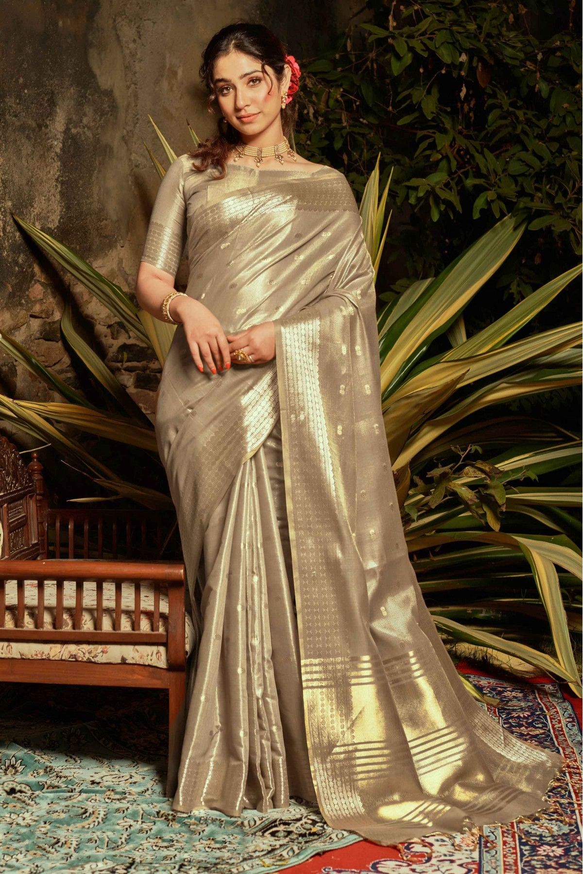 Shop The Latest Beige Color Saree Online at Best Price