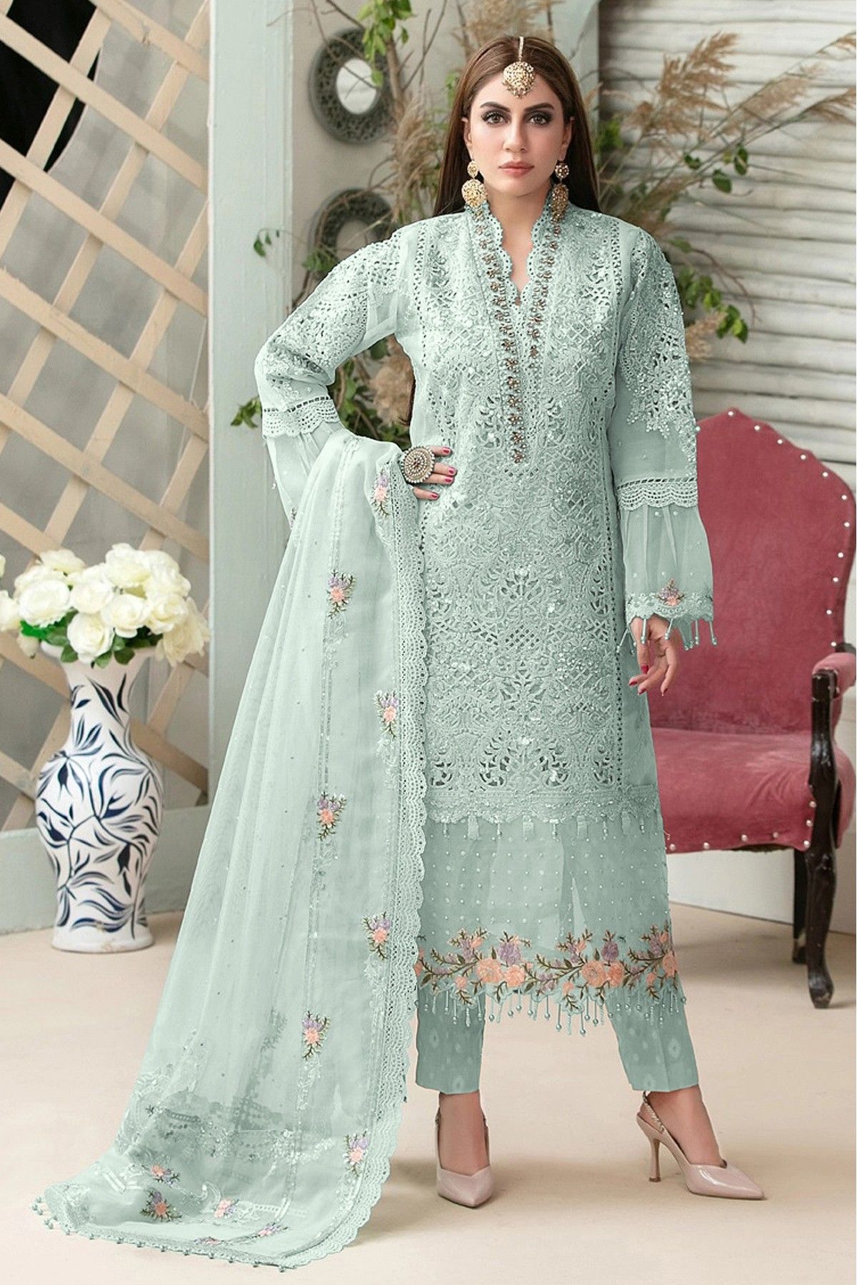 Trending | Pista Green Haldi Straight Buttons Salwar Kameez and Pista Green  Haldi Straight Buttons Salwar Suits online shopping