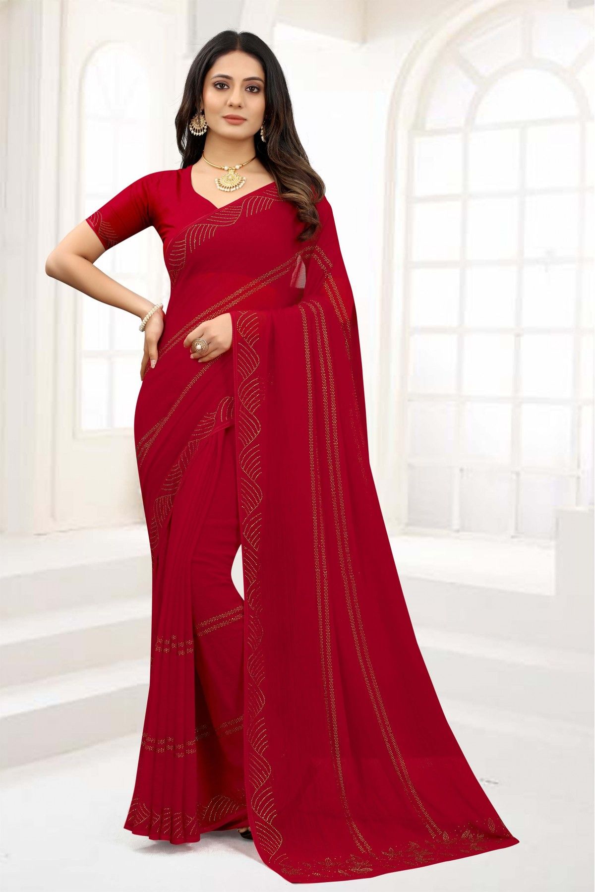 Buy online Women's Shibori Red Colored Saree With Blouse from ethnic wear  for Women by La Fem for ₹699 at 53% off | 2024 Limeroad.com