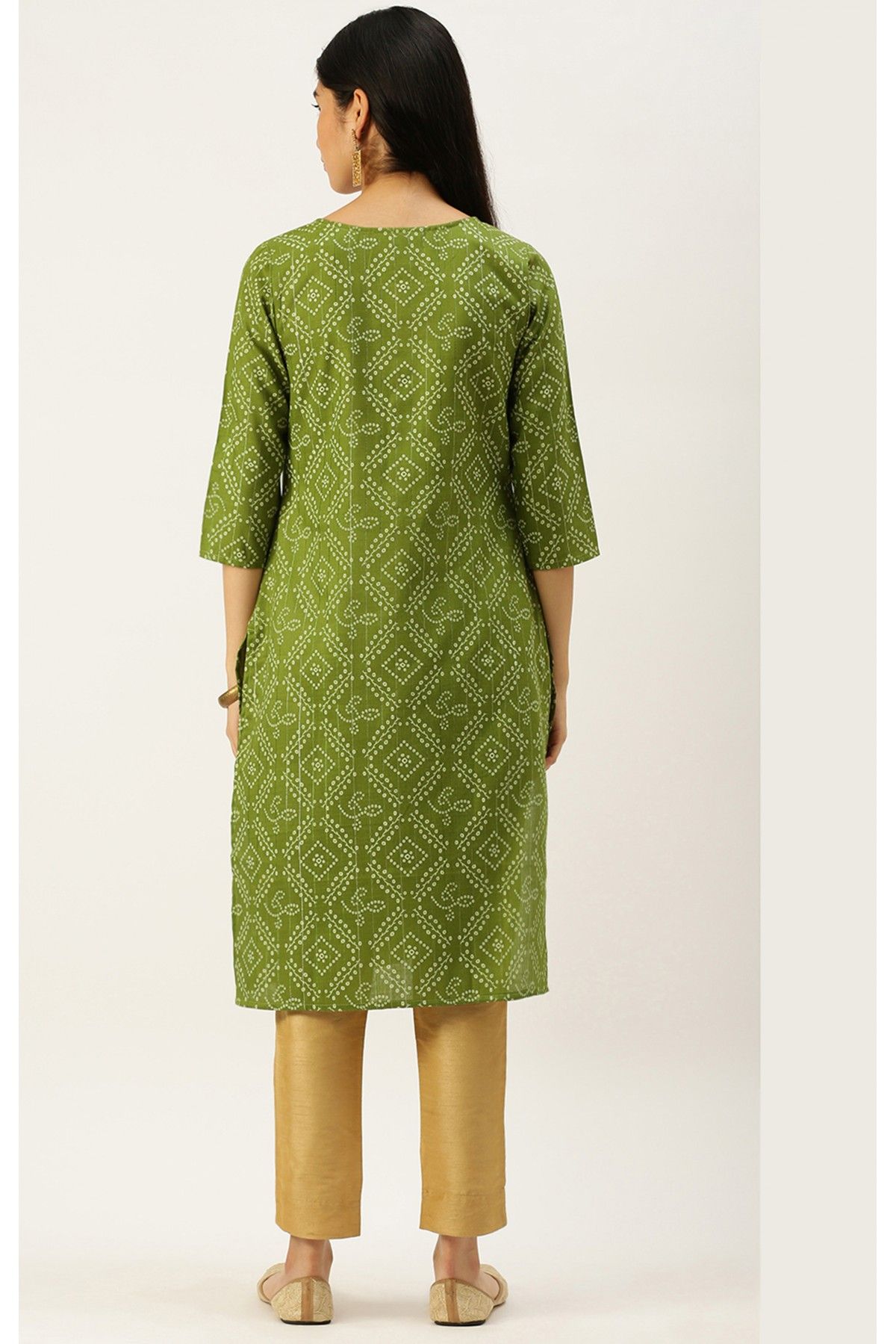 Cotton Casual Wear Kurti In Green Colour - KR5480579