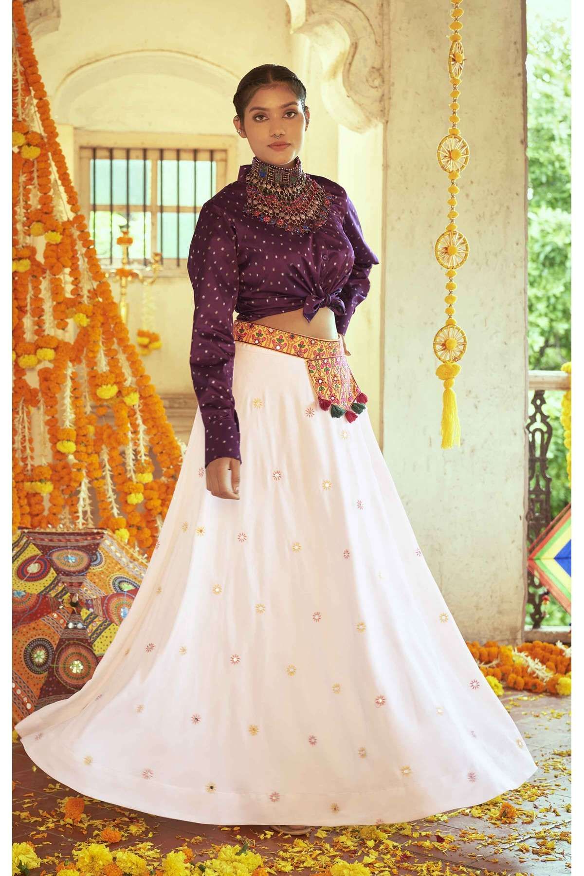 Bridesmaid Heavy Embroidered White Color Lehenga Choli