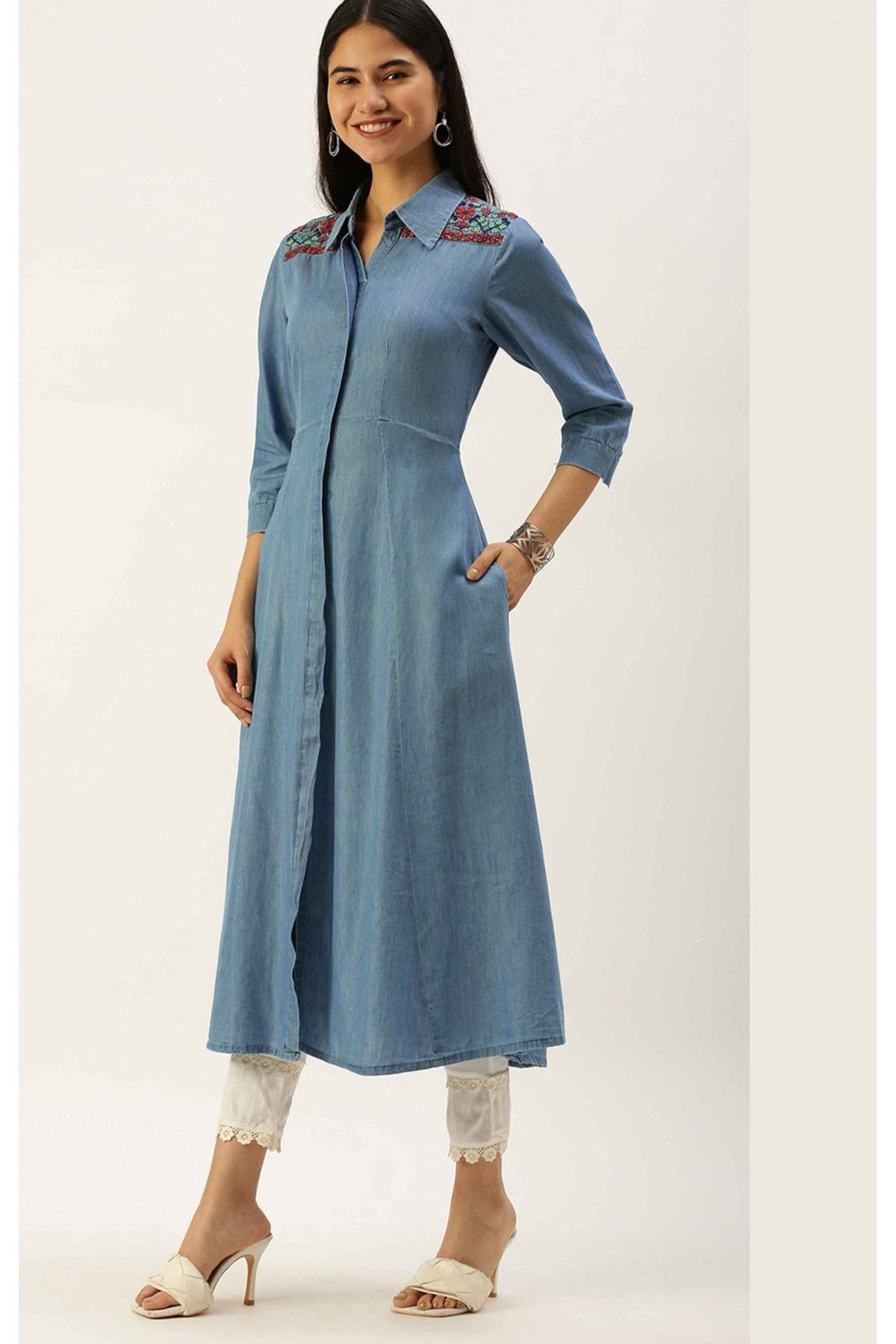 Denim clearance frock kurti