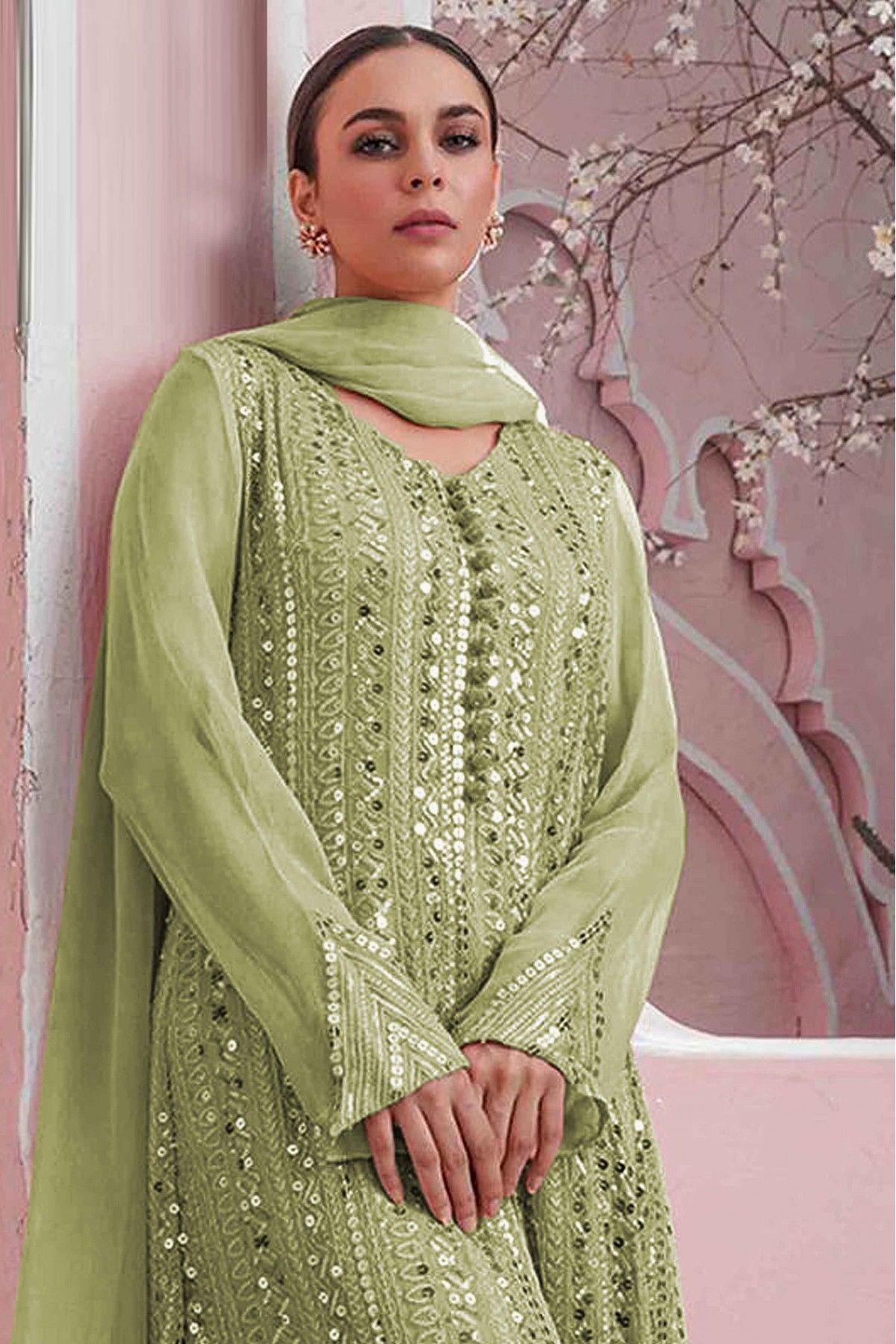 Trending | Pista Green Lehenga Style Salwar Kameez and Pista Green Lehenga  Style Salwar Suits online shopping