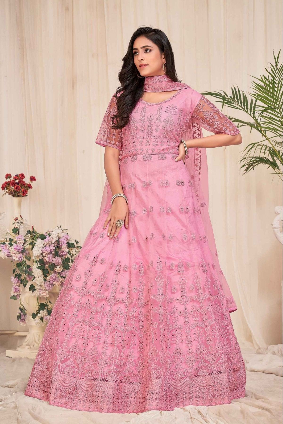 Designer Lucknowi Anarkali Lehenga Suit – FashionVibes