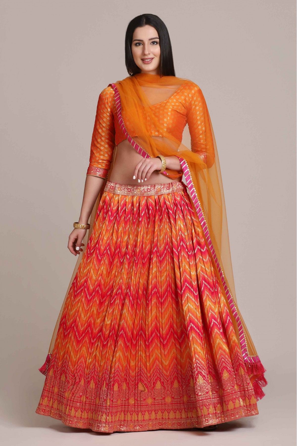 Silk Blend Woven Lehenga Choli In Multicolour LD5680127 A