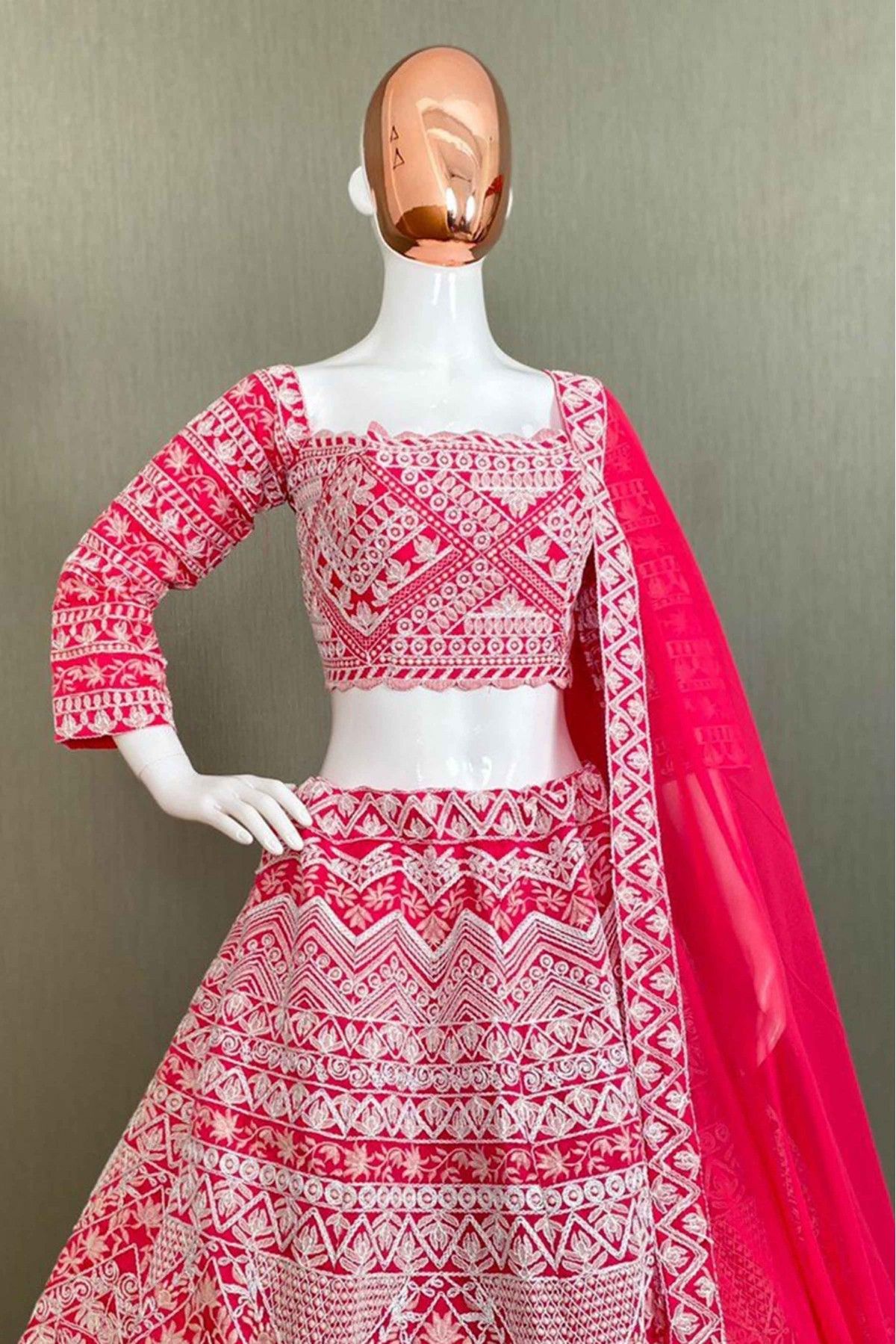 Taffeta Silk Embroidery Lehenga Choli In Pink Colour - LD5550113