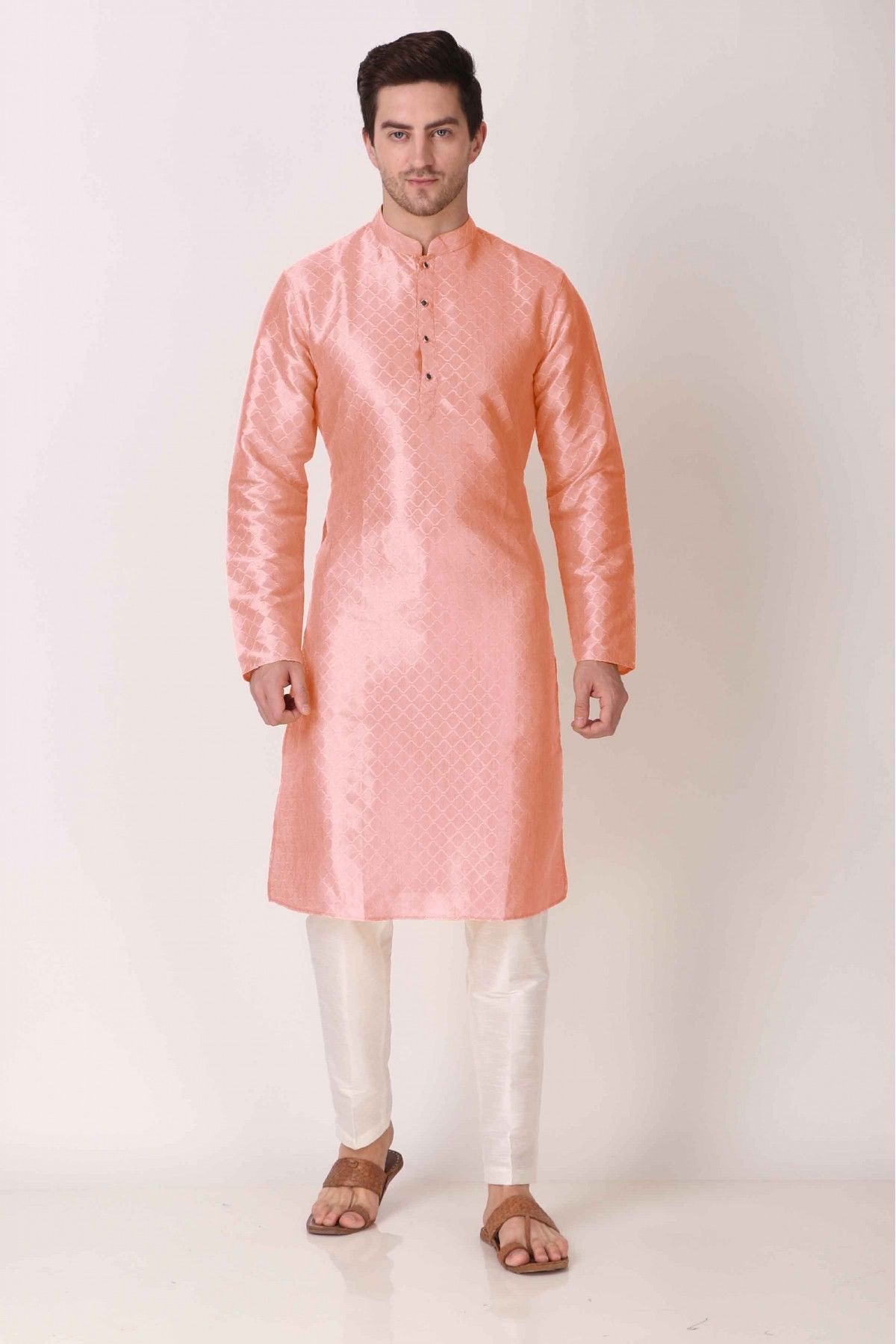 Art Silk Kurta Pajama In Pink Colour-KP5414945