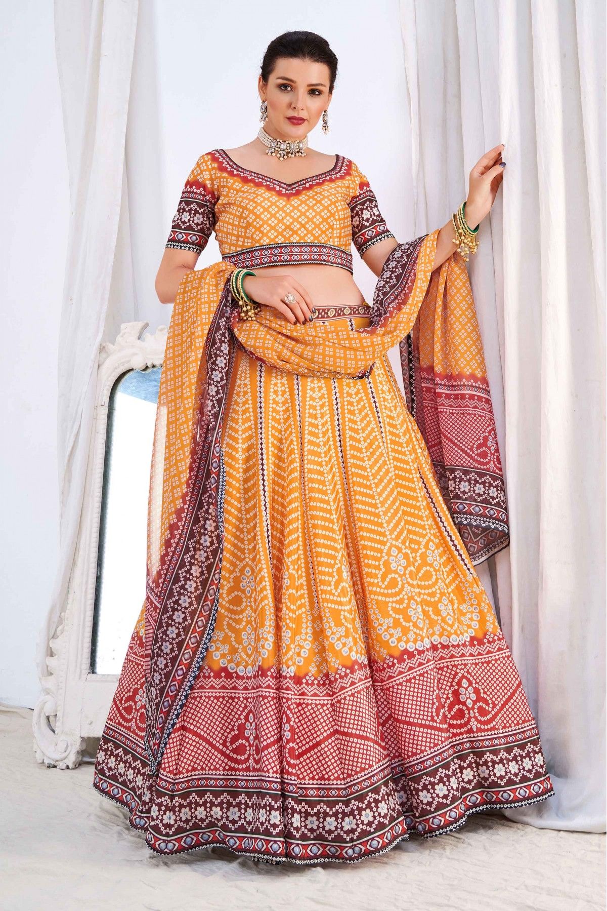 Buy Fashion Basket Sequinned Semi Stitched Lehenga & Unstitched Blouse With  Dupatta - Lehenga Choli for Women 21818932 | Myntra