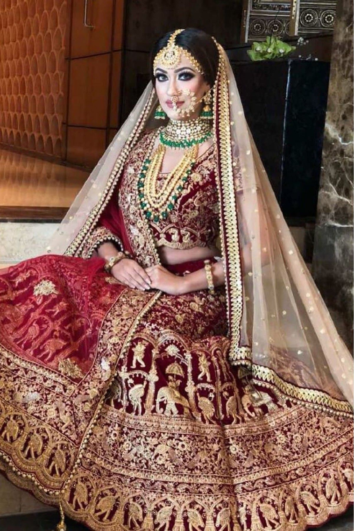 Buy Cherry red and Sunrise Orange Rhinestone Work Bridal Lehenga Online in  India @Mohey - Lehenga for Women