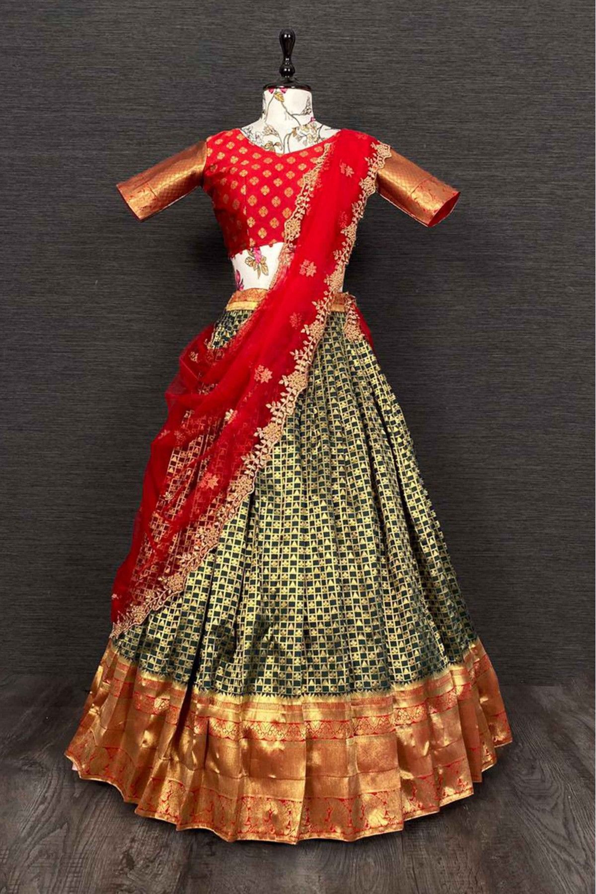 Golden Embroidered Pakistani Lehenga Choli Wedding Dress – Nameera by Farooq