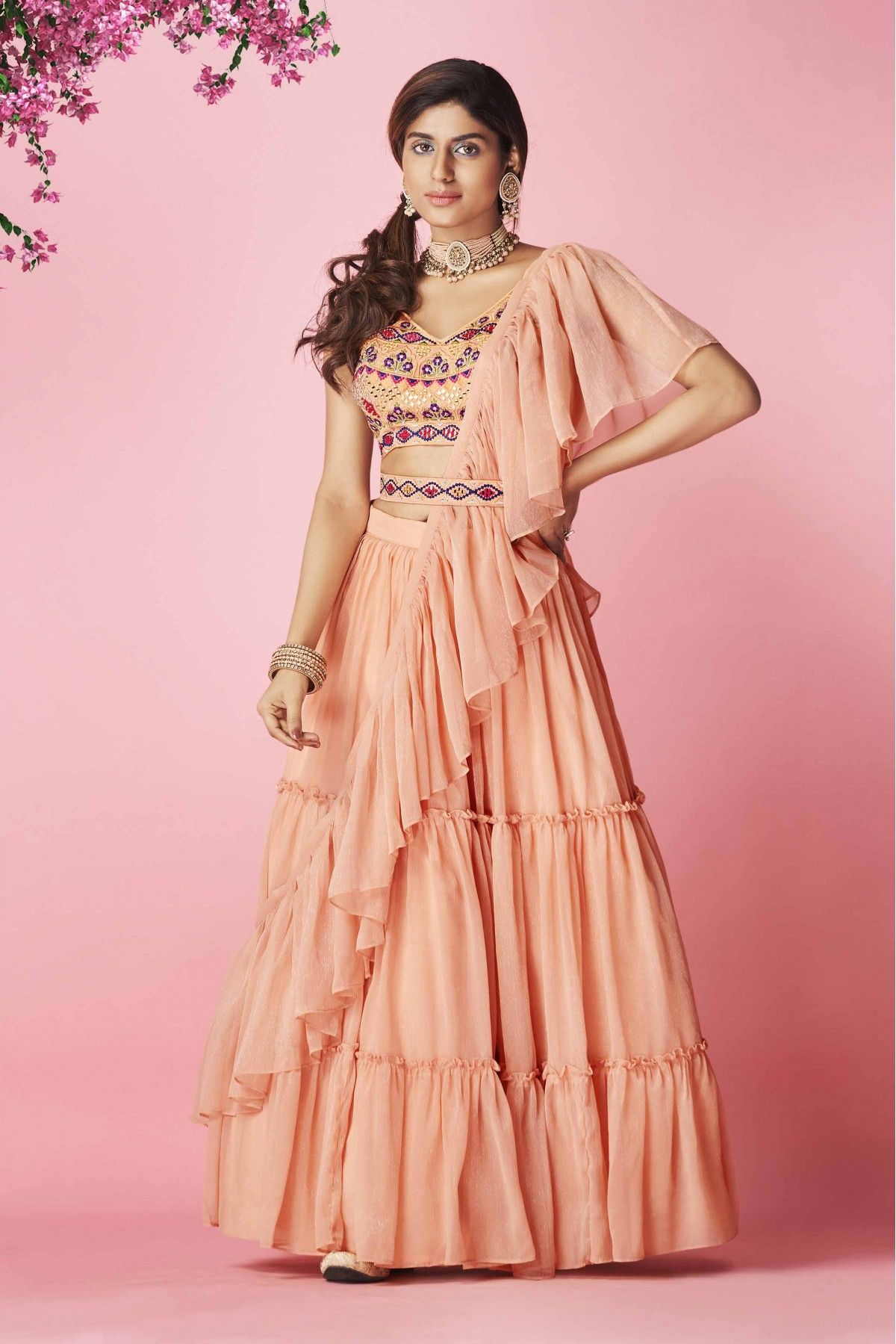 Peach Lehenga Choli - Buy Designer Lehenga Choli