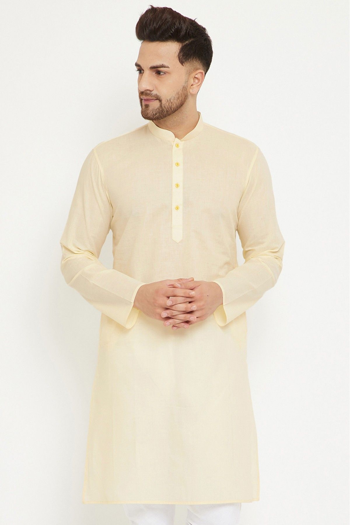 Cotton Festival Wear Only Kurta In Cream Colour - KP4352343