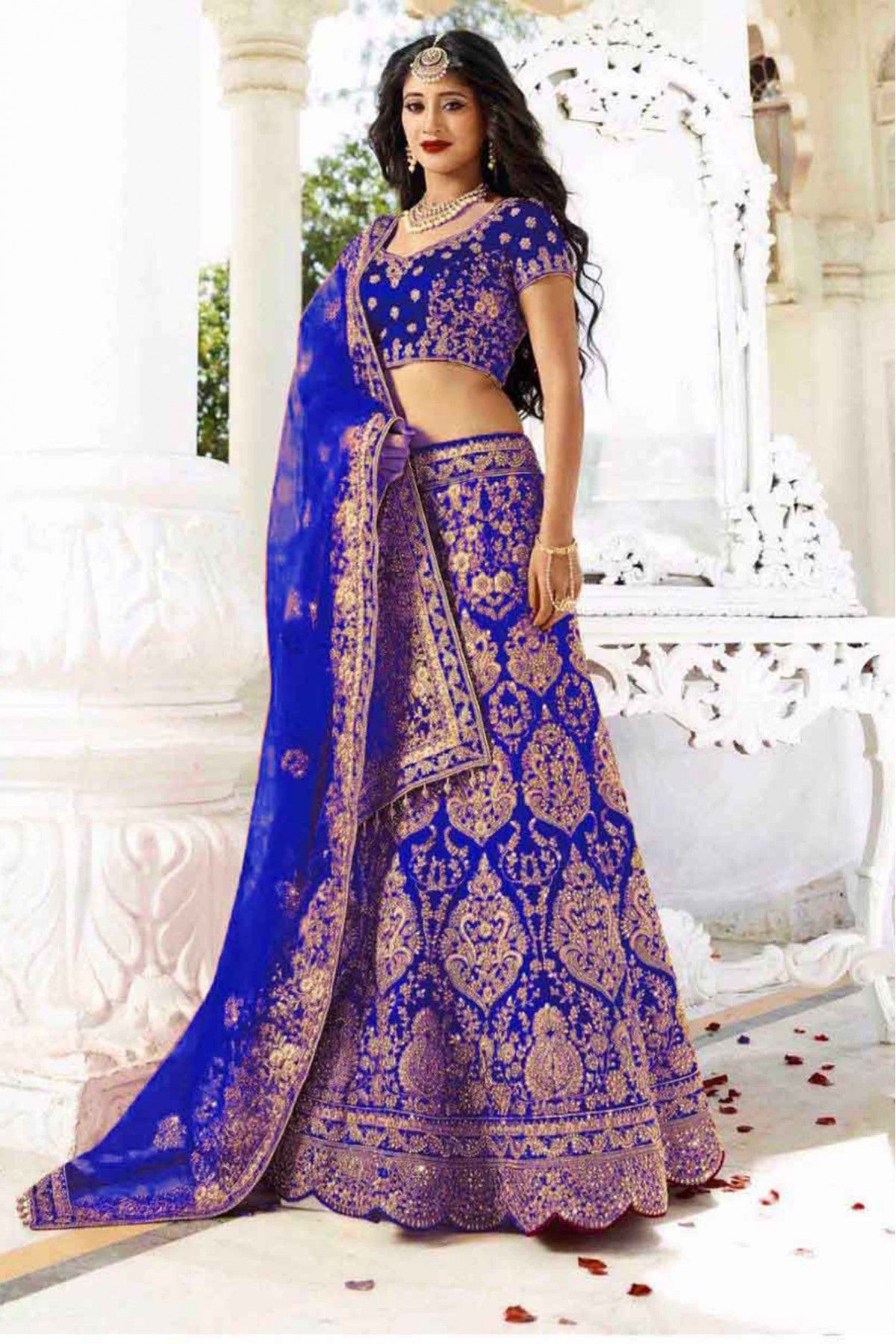 Pure Net Lehenga Choli With Heavy Thread Embroidery with Cut, Mirror and  Zarkan Work LD01353095 In Pink Colour