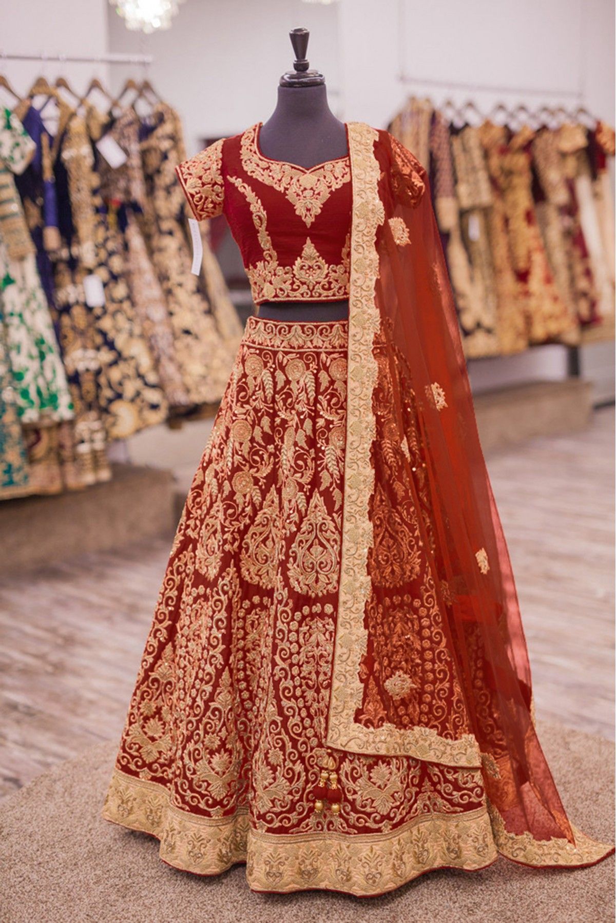 Bridal Lehengas : Wine maroon malai satin heavy emboirdered ...