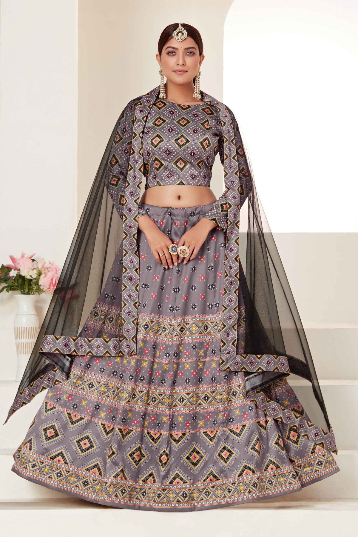 Mauve Heavy Embroidered Soft Net bridal Lehenga – myracouture