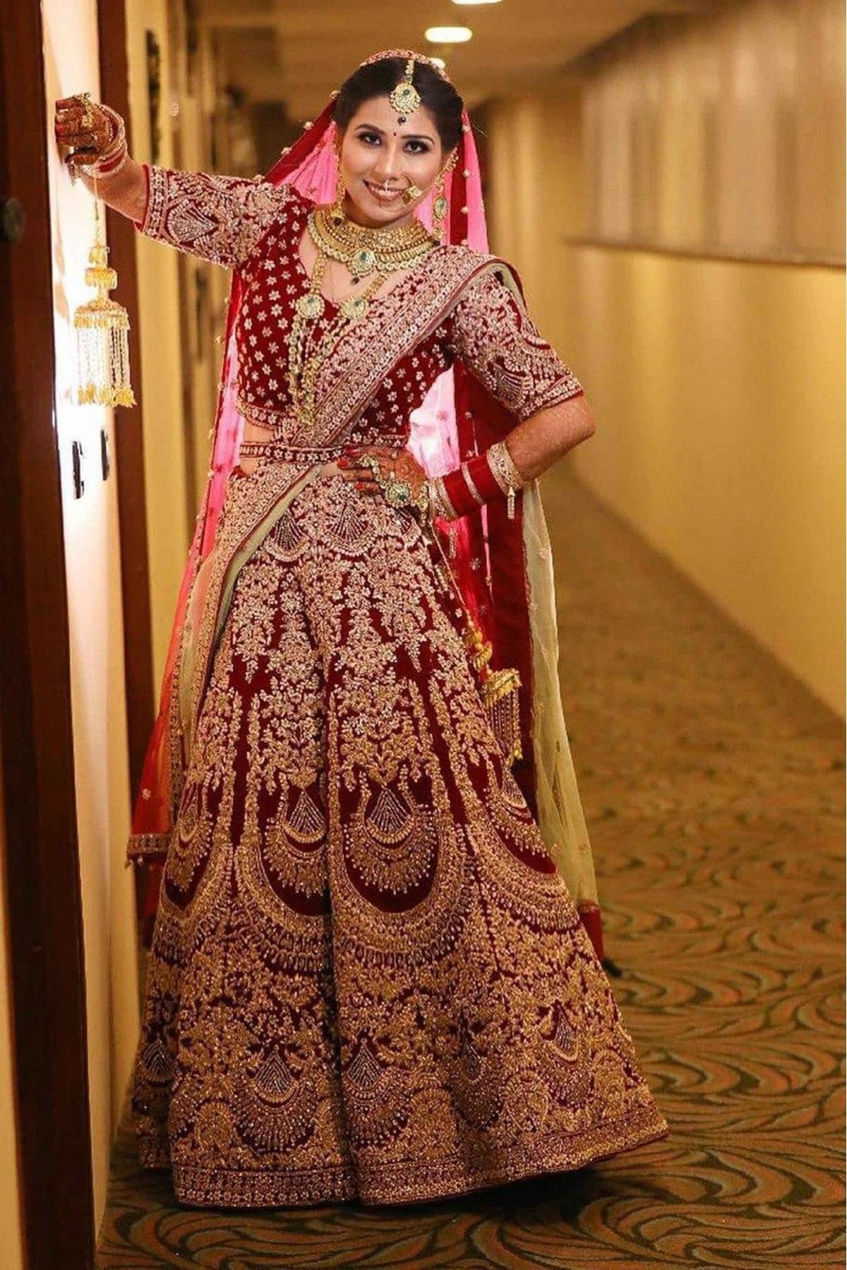 Deep Maroon Royal And With Gold Embroidery Lehenga Choli With Dupatta -  Zakarto