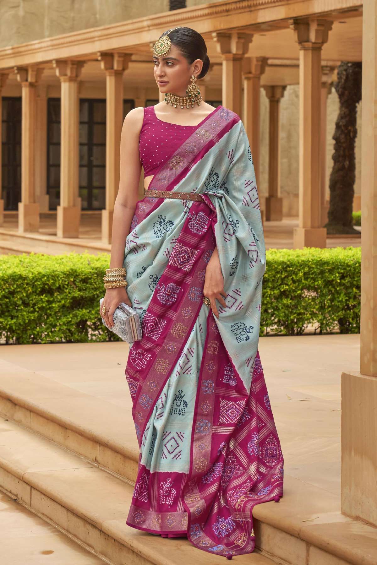 Buy online Onion Pink Cotton Silk Saree from ethnic wear for Women by  Mandala for ₹2500 at 0% off | 2024 Limeroad.com